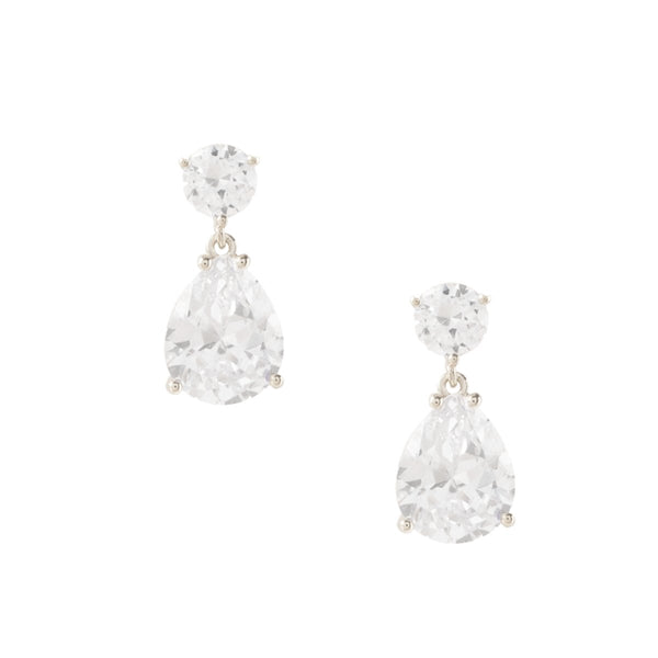 Silver sold Diamond Drop Earrings