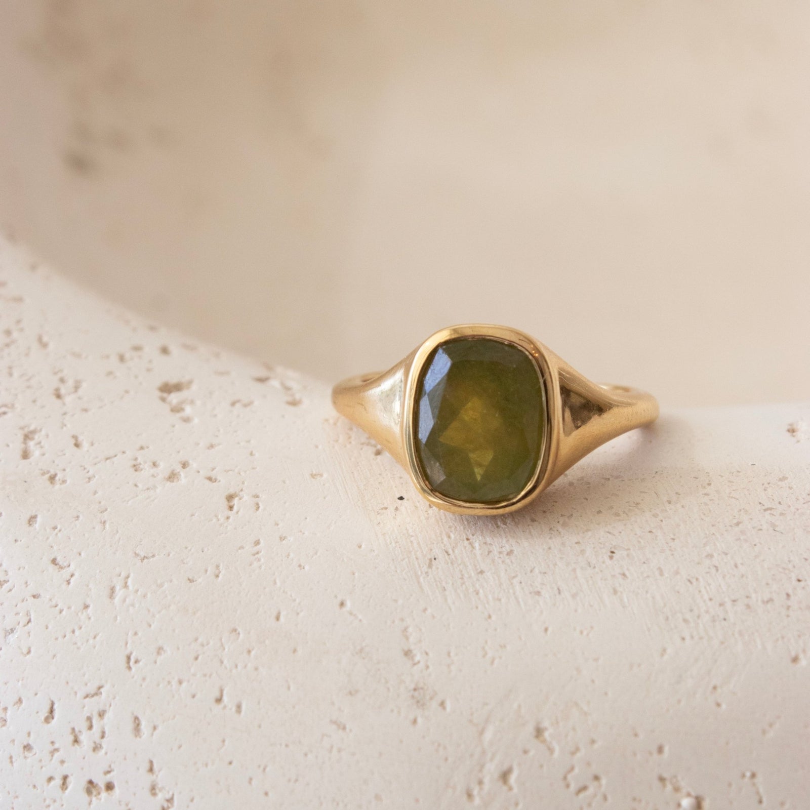 Love Vintage Signet Ring - Juniper Vasonite - SO PRETTY CARA COTTER