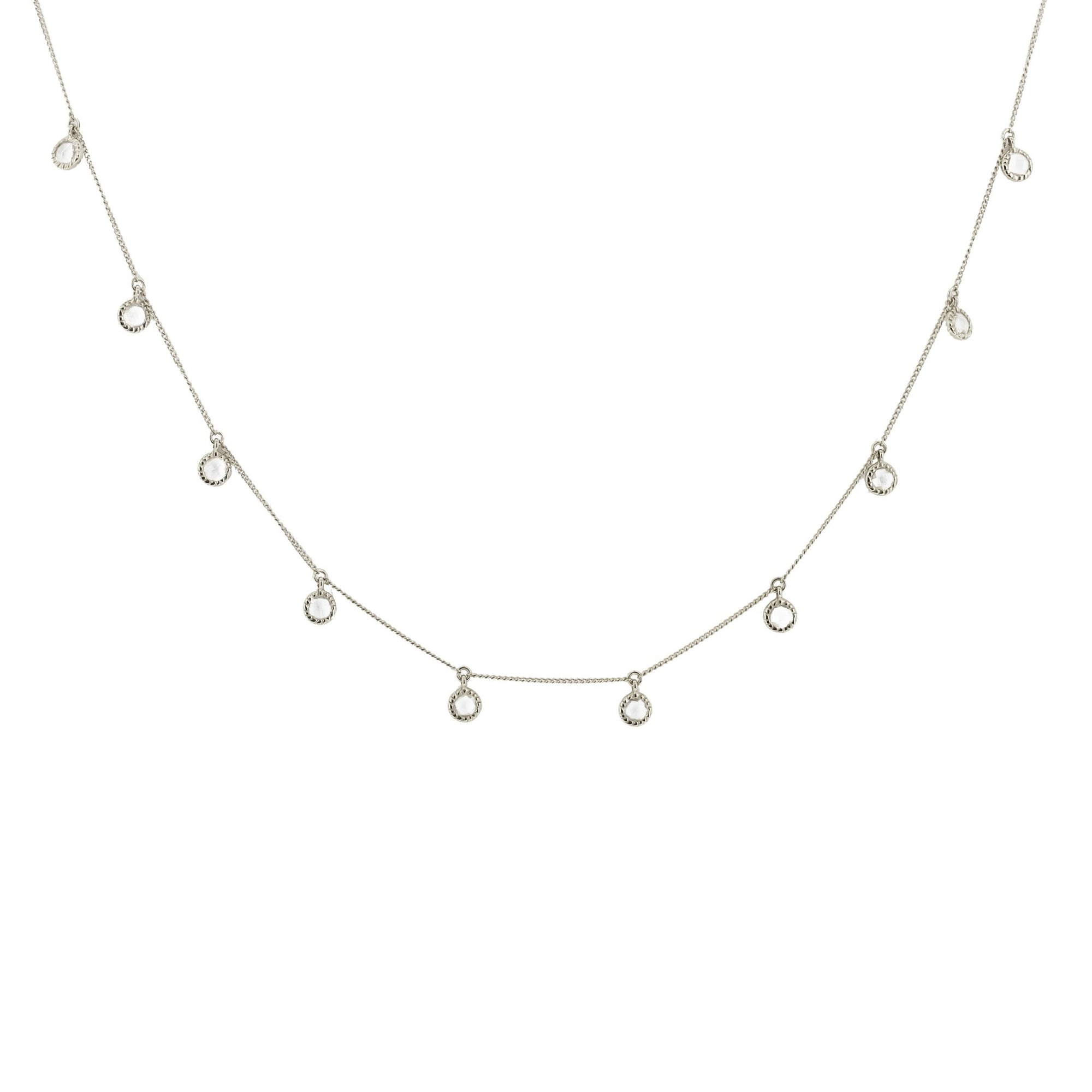 DAINTY LEGACY COLLAR NECKLACE - WHITE TOPAZ & SILVER - SO PRETTY CARA COTTER