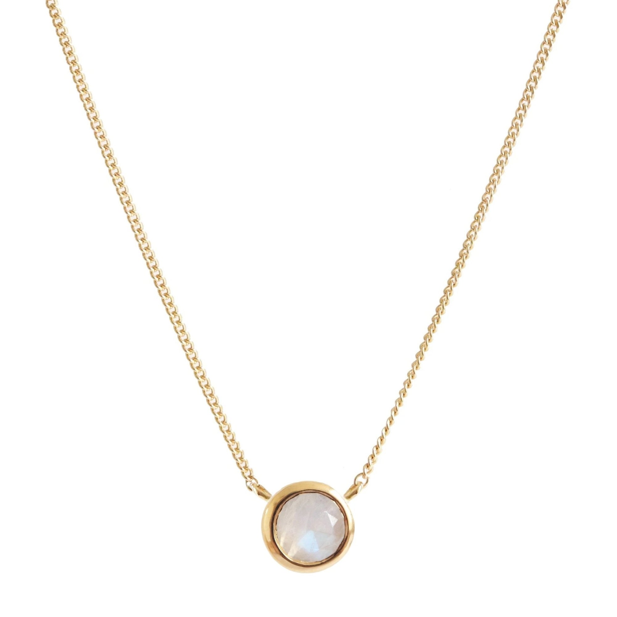 DAINTY LEGACY NECKLACE - RAINBOW MOONSTONE & GOLD - SO PRETTY CARA COTTER