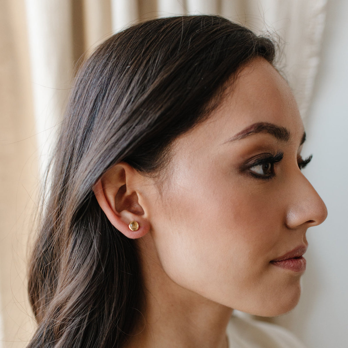 DAINTY LEGACY STUDS - CITRINE &amp; GOLD - SO PRETTY CARA COTTER