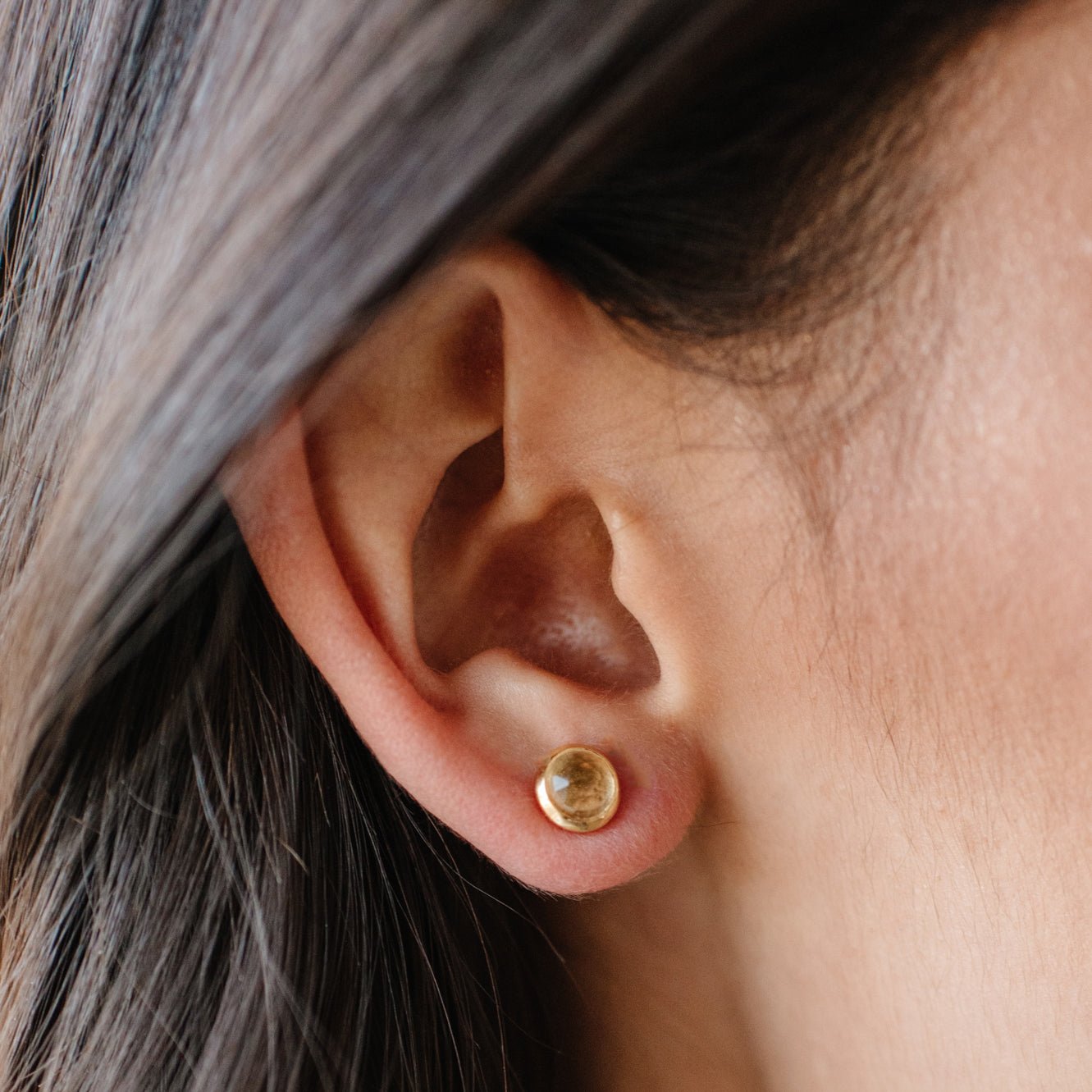 DAINTY LEGACY STUDS - CITRINE & GOLD - SO PRETTY CARA COTTER
