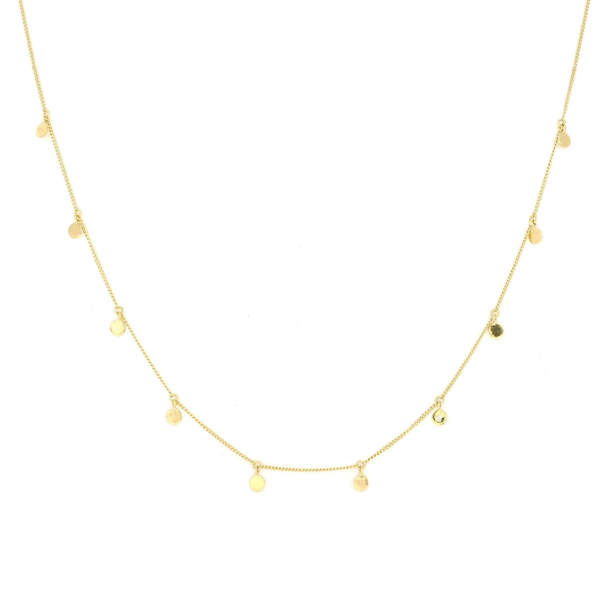 DAINTY POISE DISK NECKLACE - CUBIC ZIRCONIA & GOLD - SO PRETTY CARA COTTER
