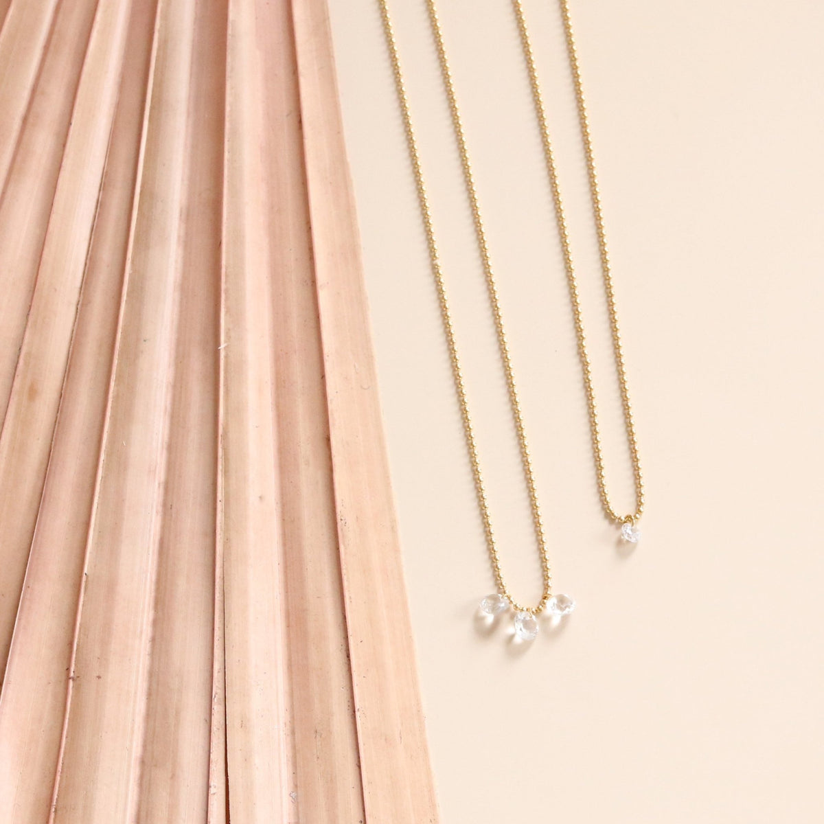 DAINTY RADIANT TRIO NECKLACE - CUBIC ZIRCONIA &amp; GOLD - SO PRETTY CARA COTTER