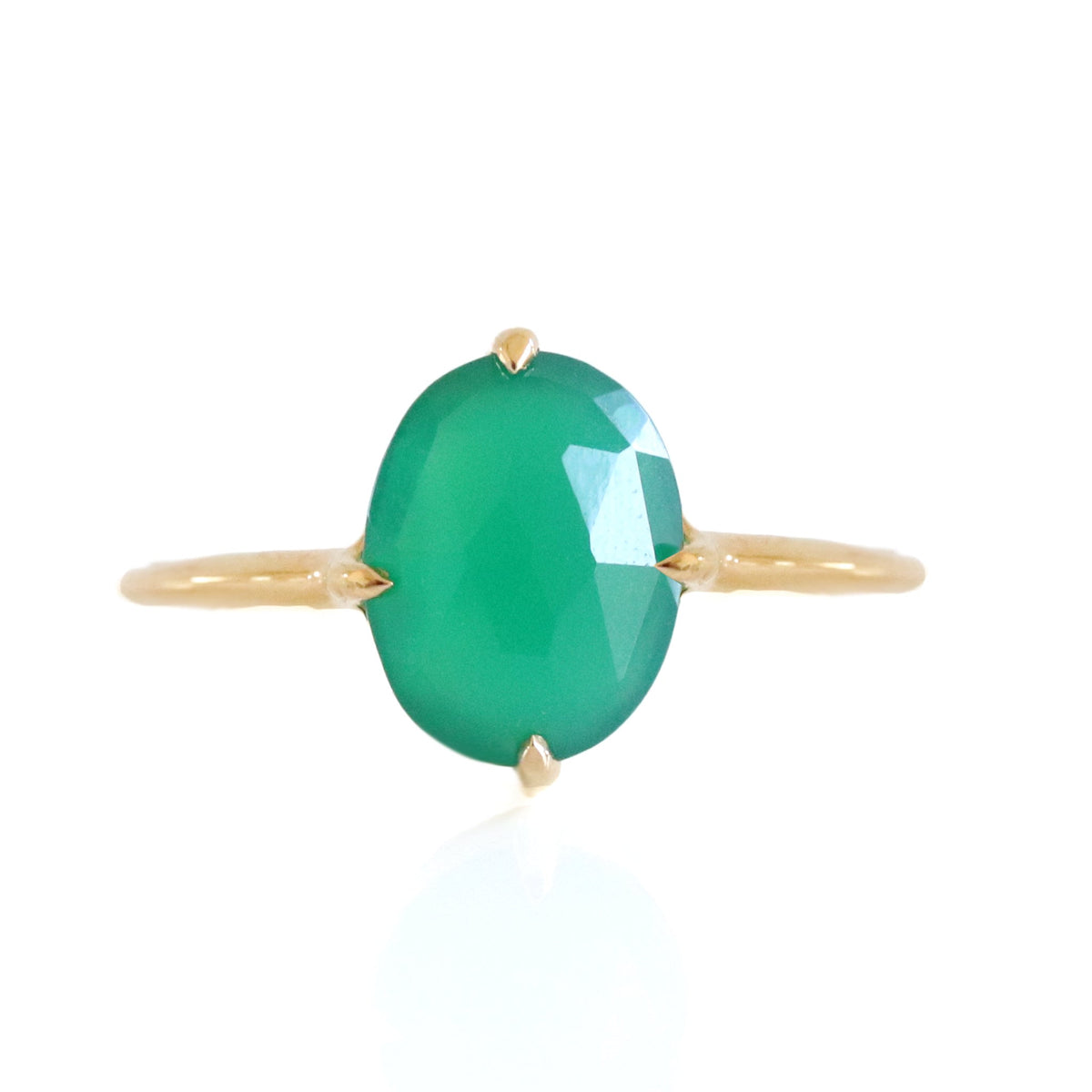 DAY 2 - KIND OVAL RING - EMERALD GREEN ONYX &amp; GOLD - SO PRETTY CARA COTTER