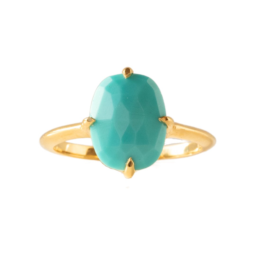 DAY 3 - KIND OVAL RING - TURQUOISE & GOLD - SO PRETTY CARA COTTER