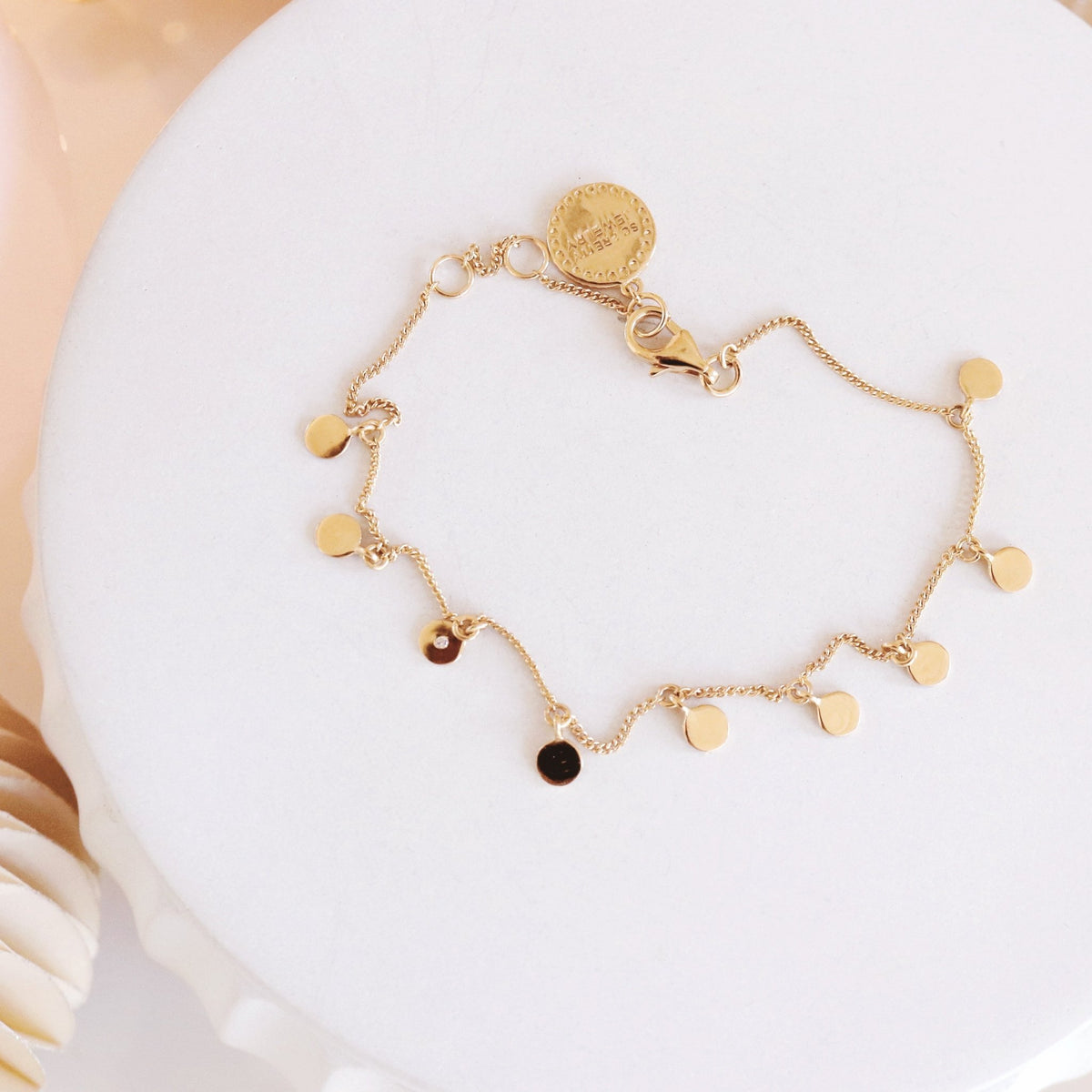 DAY 3 - POISE DISK BRACELET - GOLD, ROSE GOLD, OR SILVER - SO PRETTY CARA COTTER