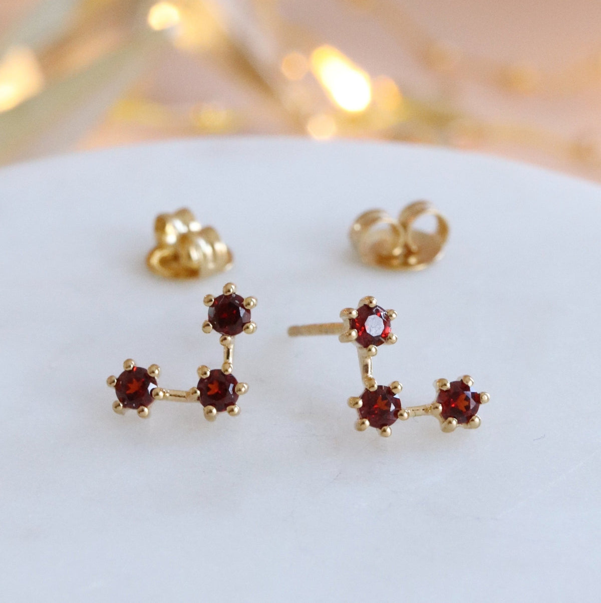 DAY 4 - DREAM CONSTELLATION STUDS - RUBY RED GARNET &amp; GOLD - SO PRETTY CARA COTTER