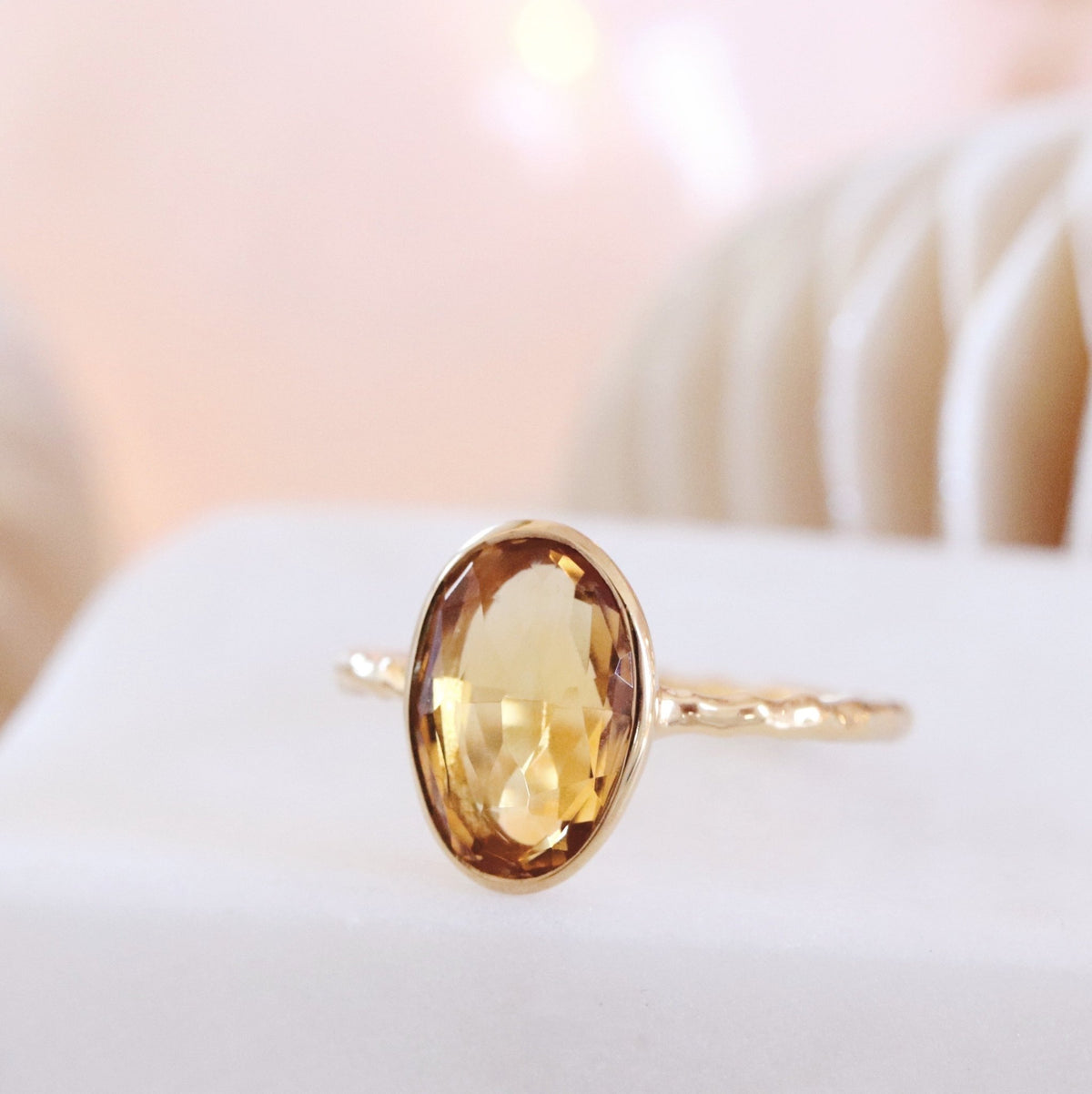 DAY 7 - Protect Oval Ring - Citrine &amp; Gold - SO PRETTY CARA COTTER