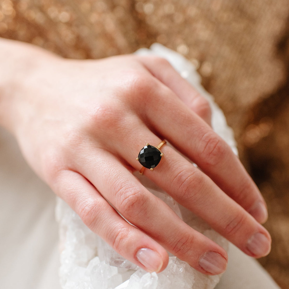 DAY 9 - GLEE RING - BLACK ONYX &amp; GOLD - SO PRETTY CARA COTTER