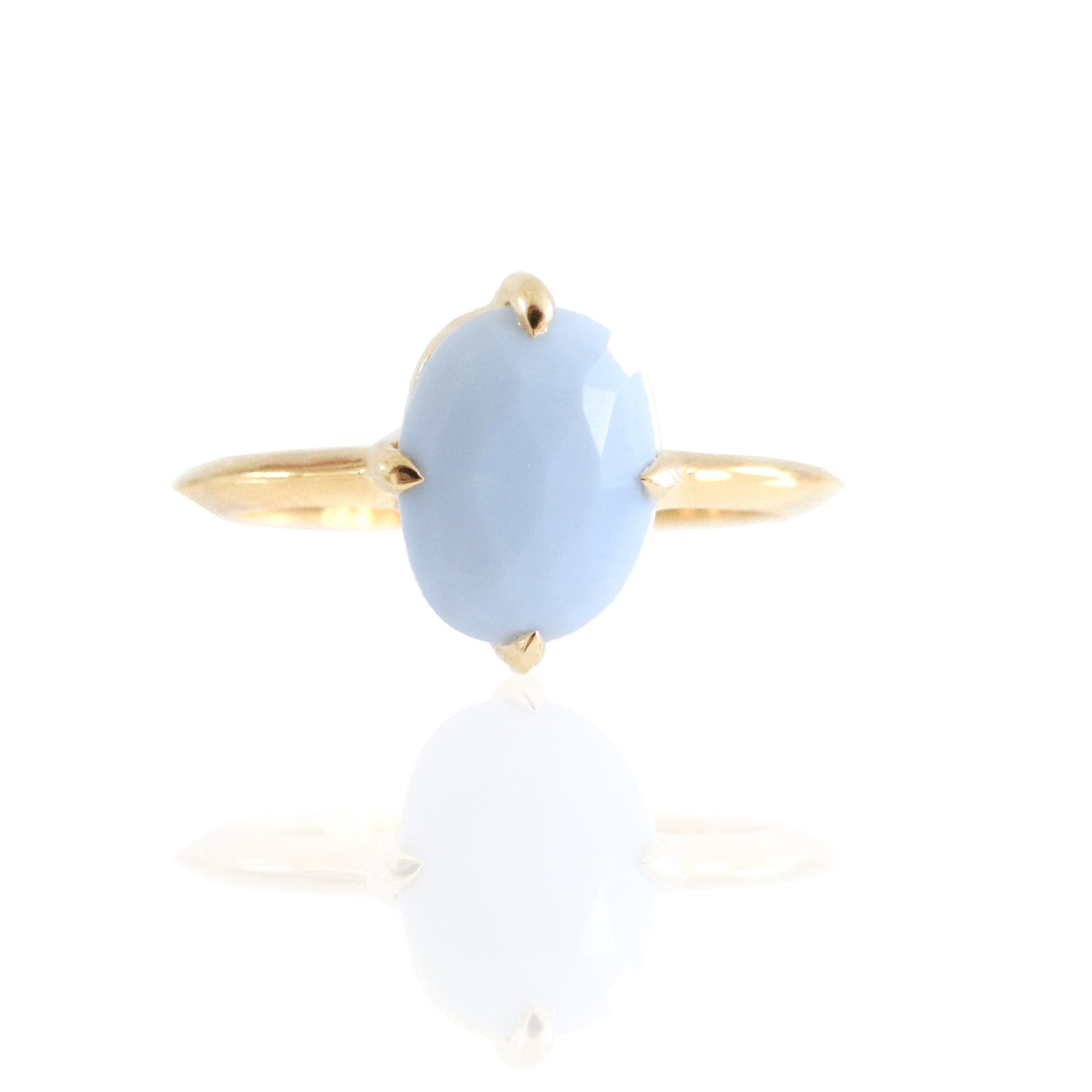 FRAICHE INSPIRE OVAL SOLITAIRE RING - BLUE OPAL & GOLD - SO PRETTY CARA COTTER