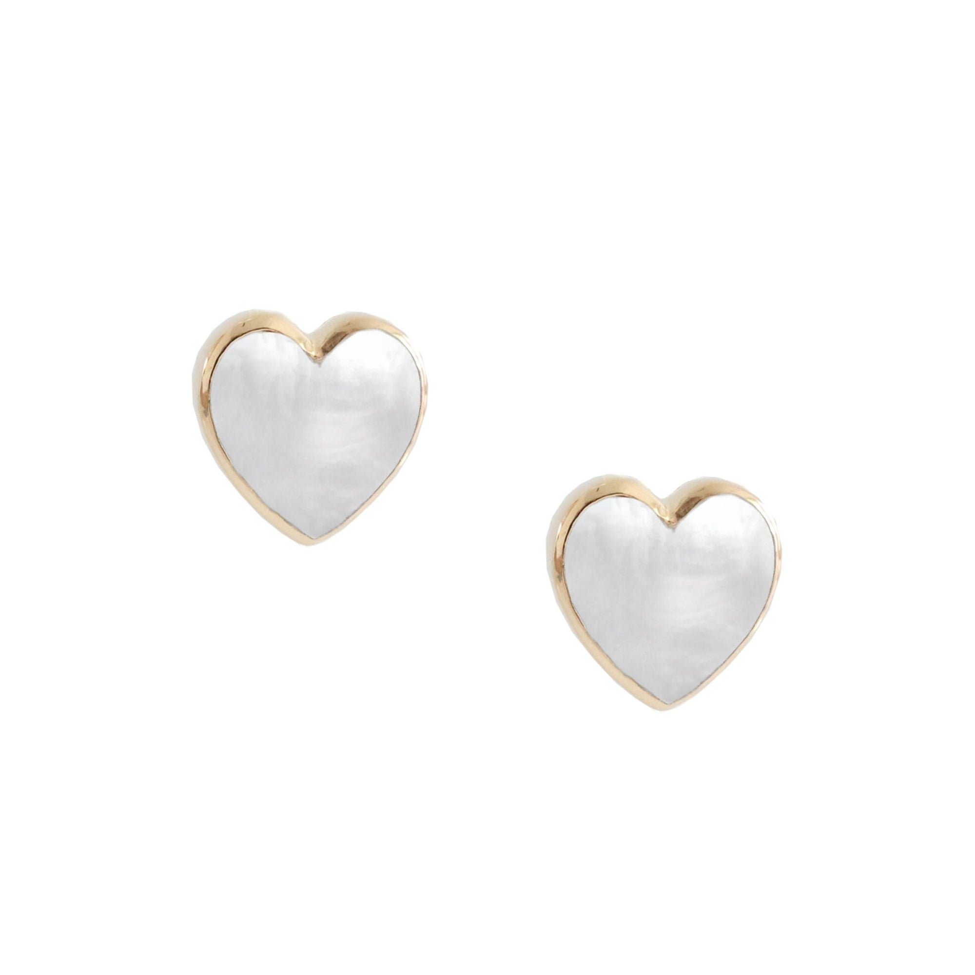 FRAICHE INSPIRE SWEETHEART STUDS - MOTHER OF PEARL & GOLD - SO PRETTY CARA COTTER