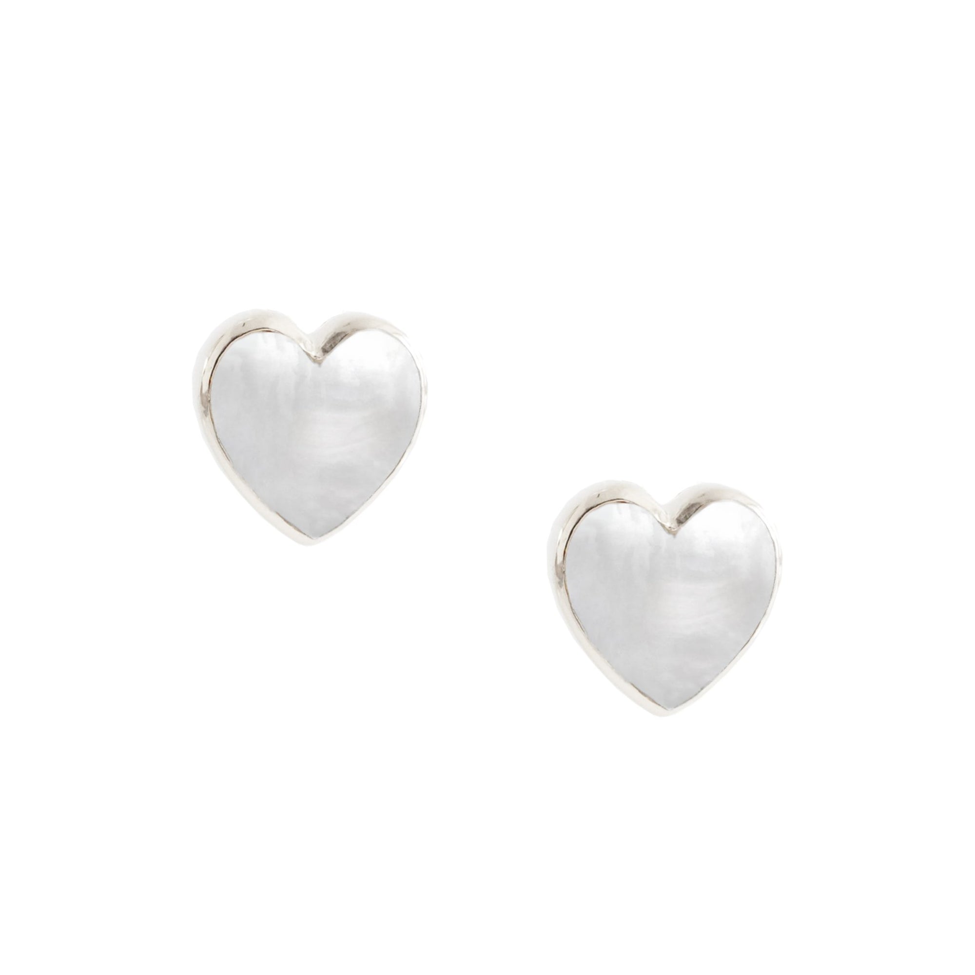 FRAICHE INSPIRE SWEETHEART STUDS - MOTHER OF PEARL & SILVER - SO PRETTY CARA COTTER