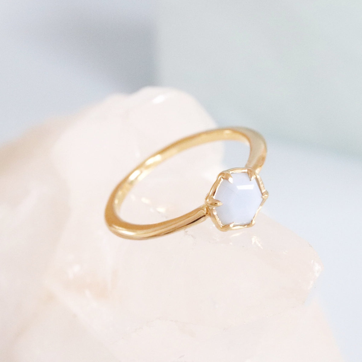GRACE RING - ARCTIC BLUE OPAL &amp; GOLD - SO PRETTY CARA COTTER