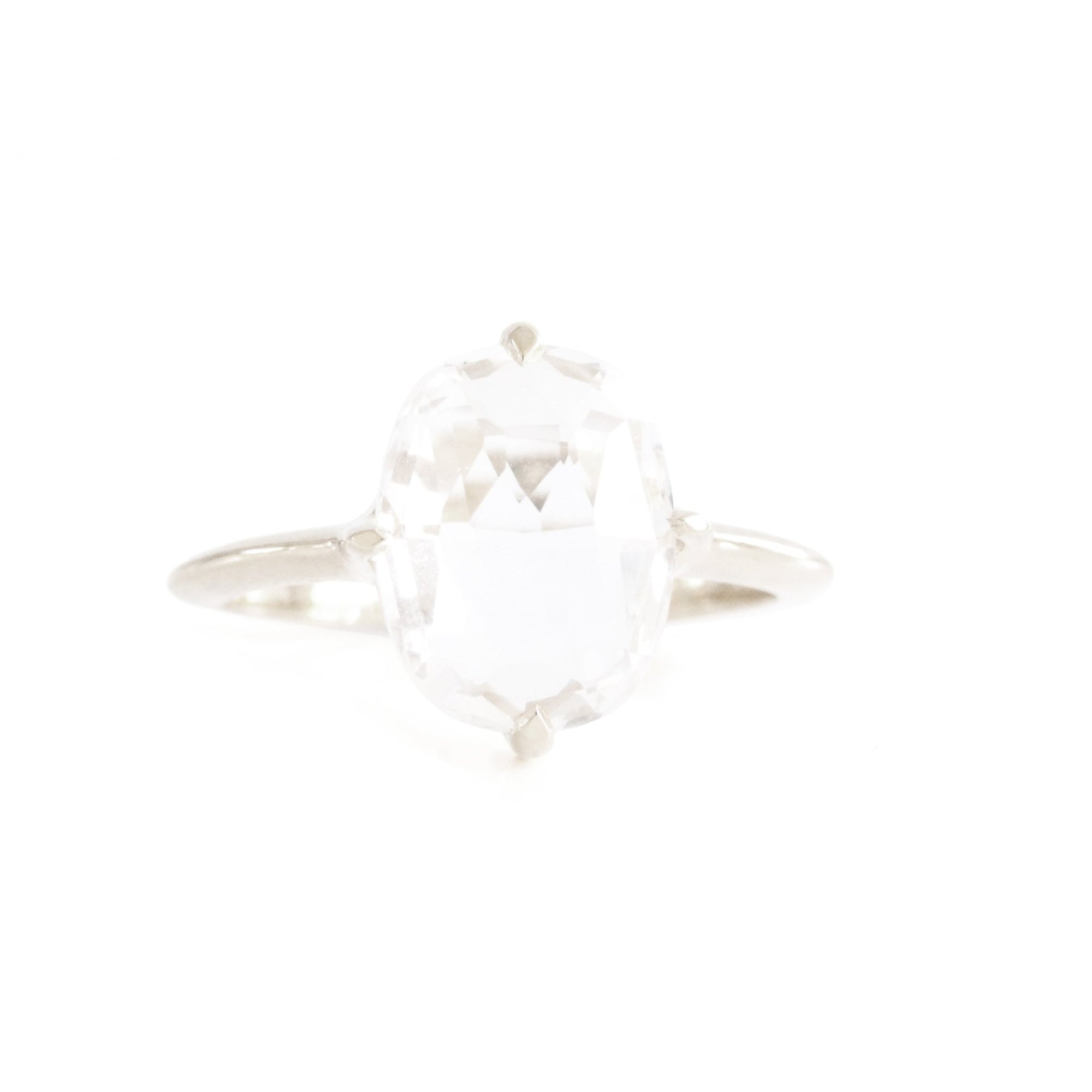 KIND OVAL SOLITAIRE RING - WHITE TOPAZ & SILVER - SO PRETTY CARA COTTER