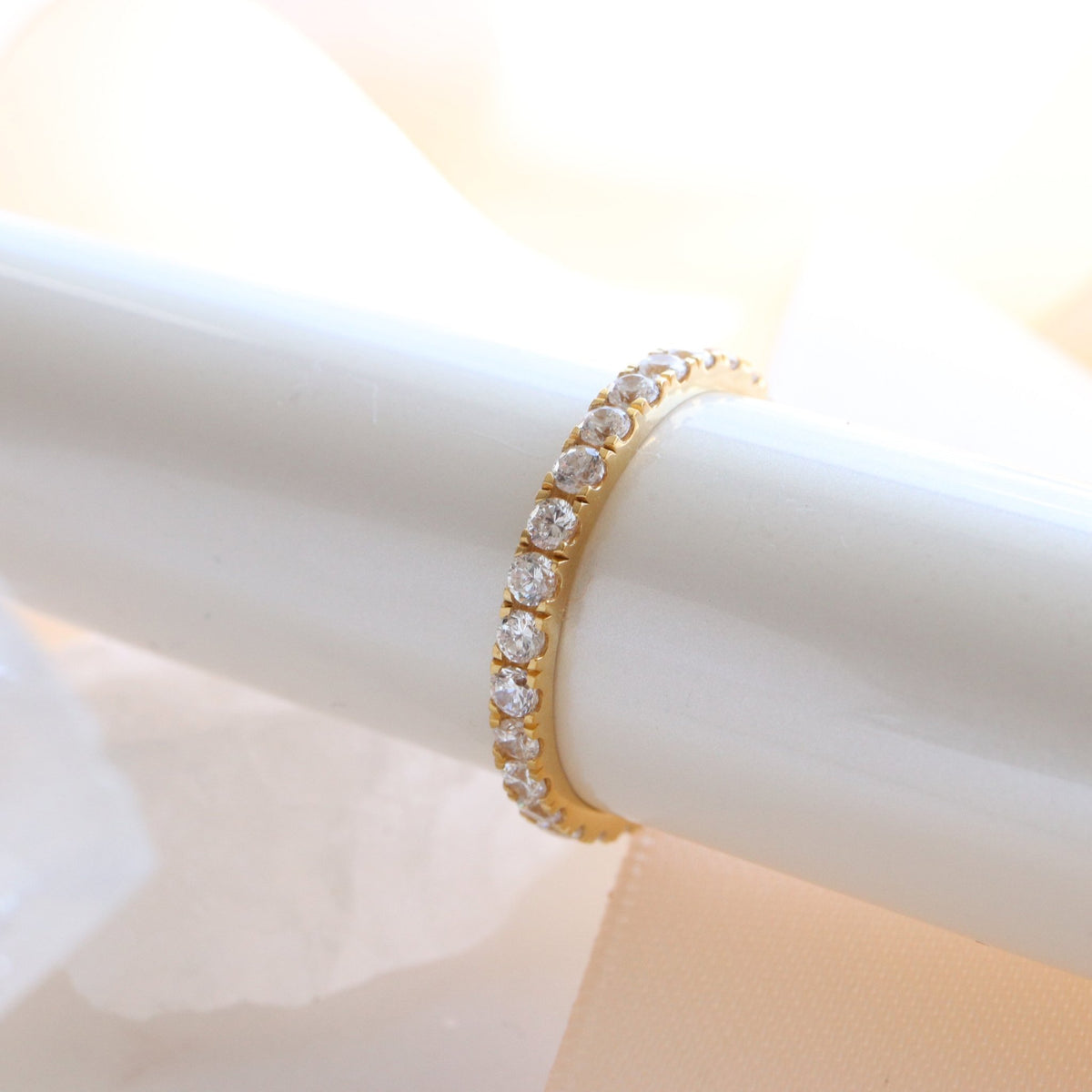LOVE ETERNITY BAND - CUBIC ZIRCONIA &amp; GOLD - SO PRETTY CARA COTTER