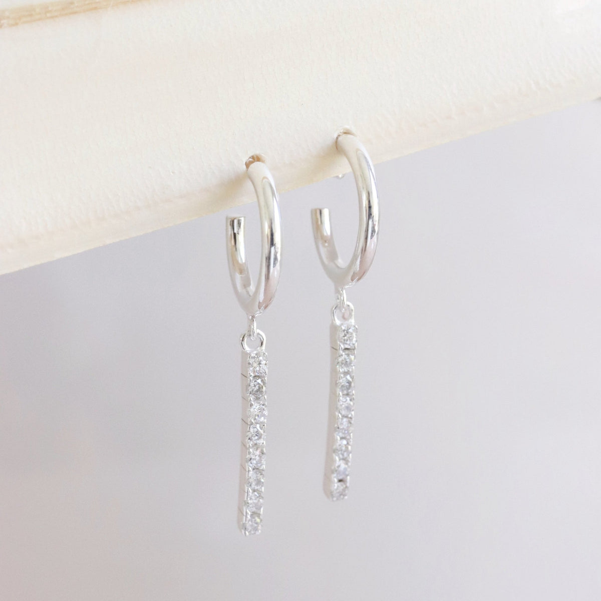 LOVE TENNIS HOOPS - CUBIC ZIRCONIA &amp; SILVER - SO PRETTY CARA COTTER