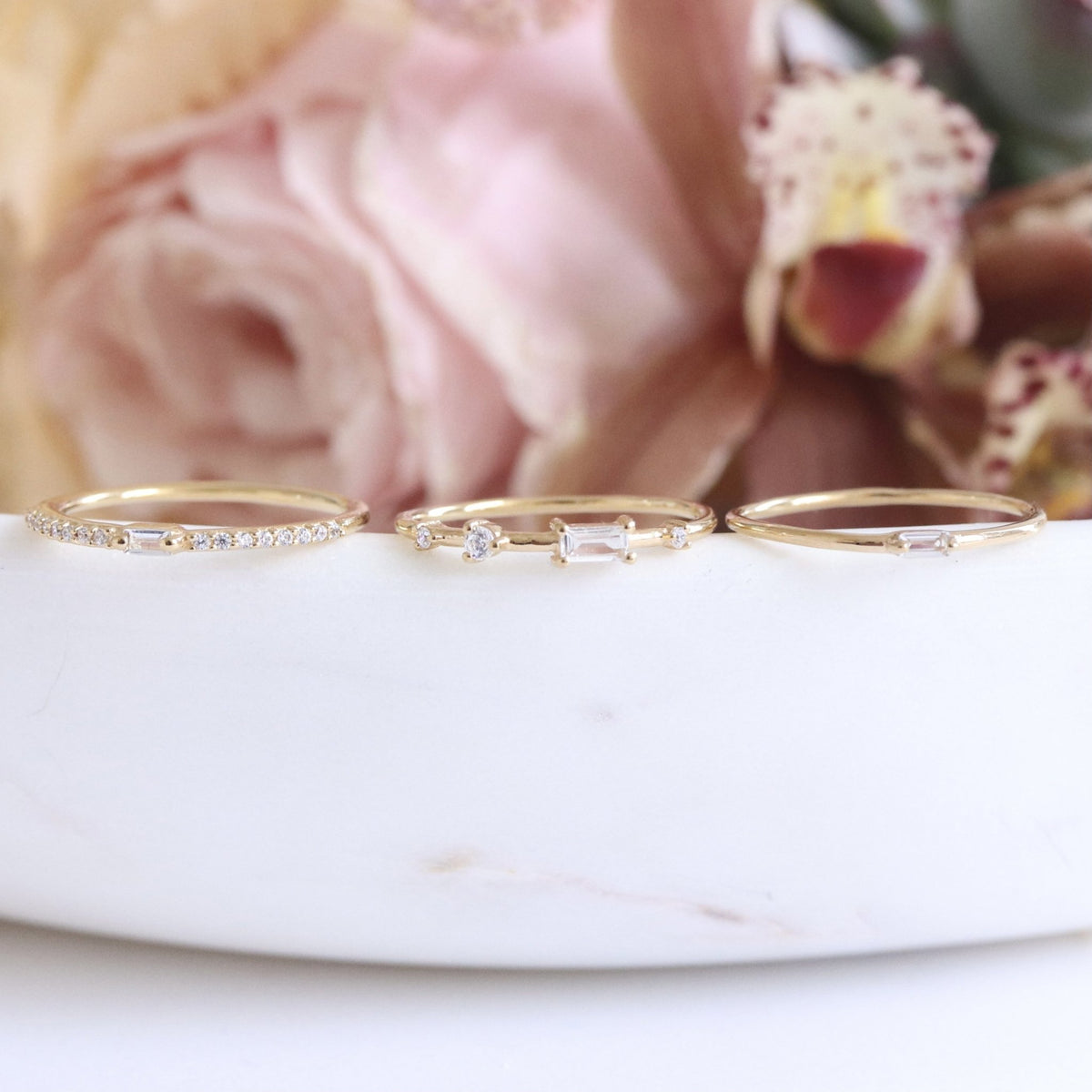 Loyal Dancing Stacking Ring - White Topaz, Cubic Zirconia &amp; Gold - SO PRETTY CARA COTTER