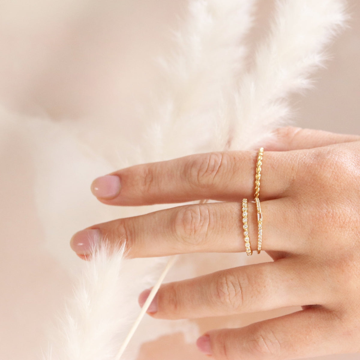 Loyal Prism Stacking Ring - White Topaz &amp; Gold - SO PRETTY CARA COTTER