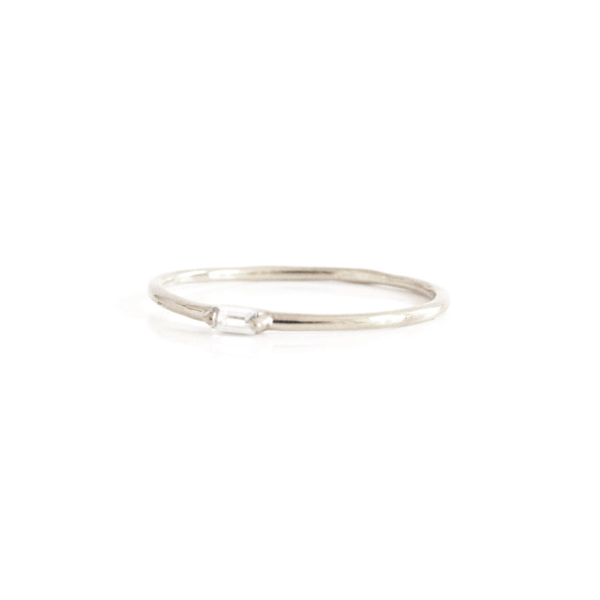 Loyal Solitaire Stacking Ring - White Topaz &amp; Silver - SO PRETTY CARA COTTER