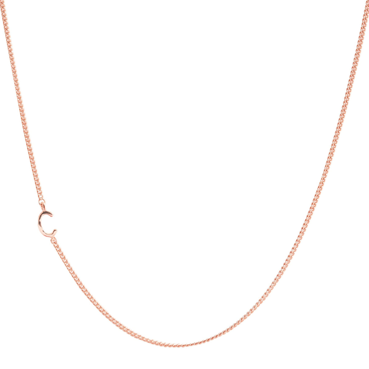 NOTABLE OFFSET INITIAL NECKLACE - C - GOLD, ROSE GOLD, SILVER - SO PRETTY CARA COTTER