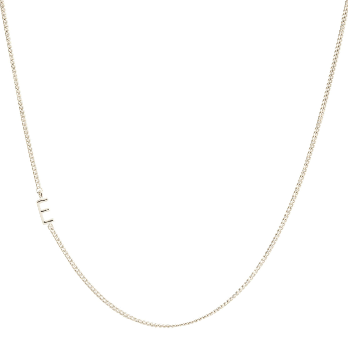 NOTABLE OFFSET INITIAL NECKLACE - E - GOLD, ROSE GOLD, OR SILVER - SO PRETTY CARA COTTER