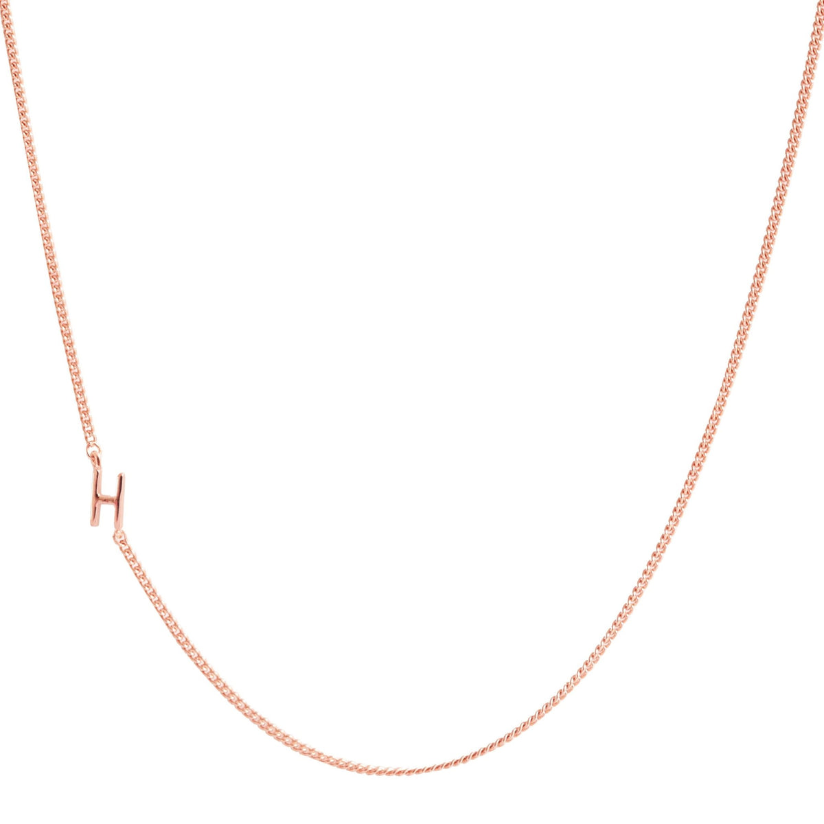 NOTABLE OFFSET INITIAL NECKLACE - H - GOLD, ROSE GOLD, OR SILVER - SO PRETTY CARA COTTER