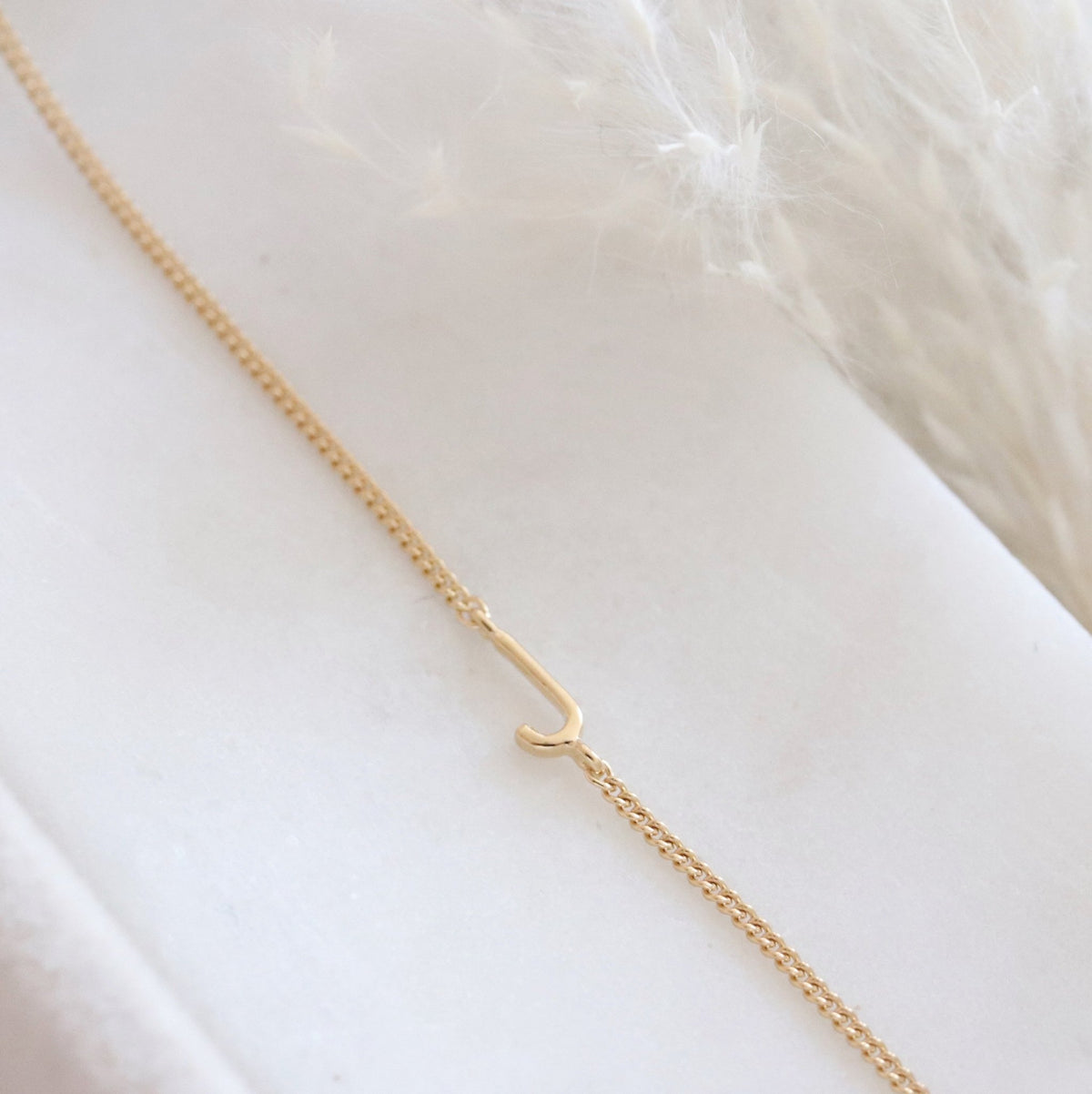 NOTABLE OFFSET INITIAL NECKLACE - J - GOLD - SO PRETTY CARA COTTER