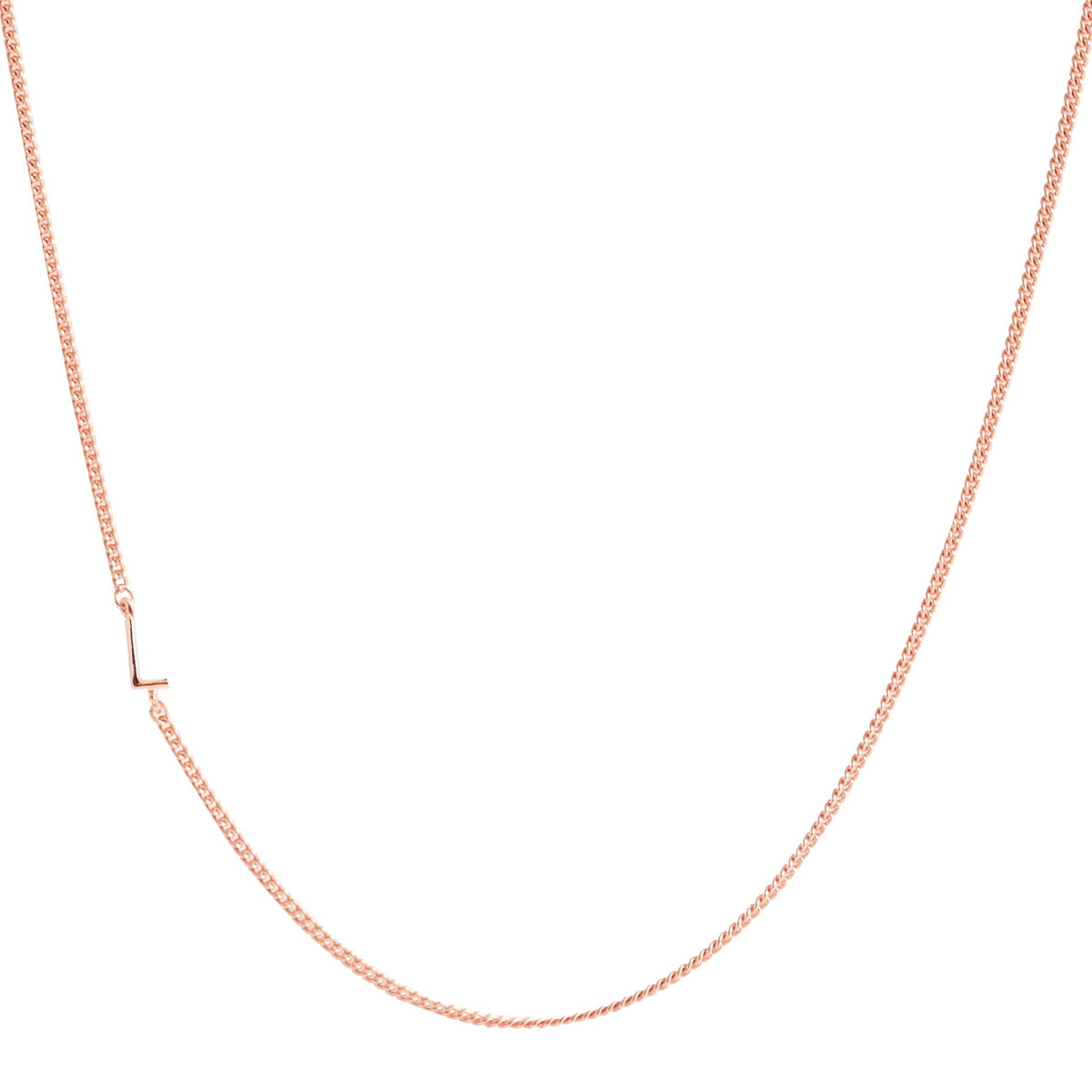 NOTABLE OFFSET INITIAL NECKLACE - L - GOLD, ROSE GOLD, OR SILVER - SO PRETTY CARA COTTER