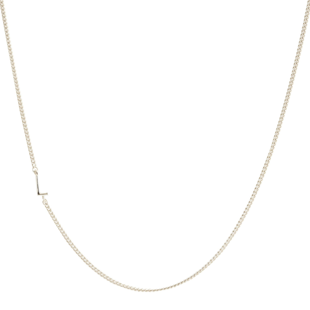 NOTABLE OFFSET INITIAL NECKLACE - L - GOLD, ROSE GOLD, OR SILVER - SO PRETTY CARA COTTER