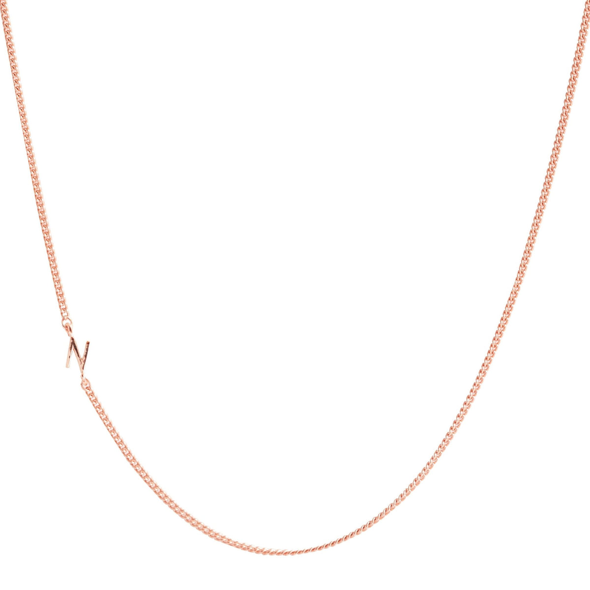 NOTABLE OFFSET INITIAL NECKLACE - N - GOLD, ROSE GOLD, OR SILVER - SO PRETTY CARA COTTER
