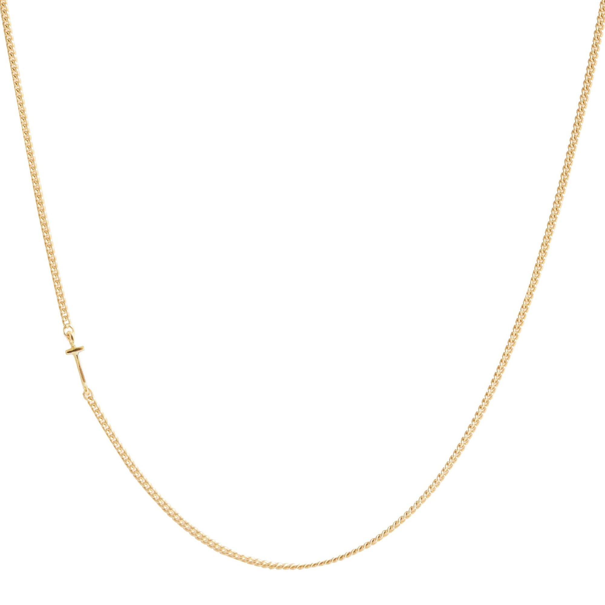 NOTABLE OFFSET INITIAL NECKLACE - T - GOLD - SO PRETTY CARA COTTER