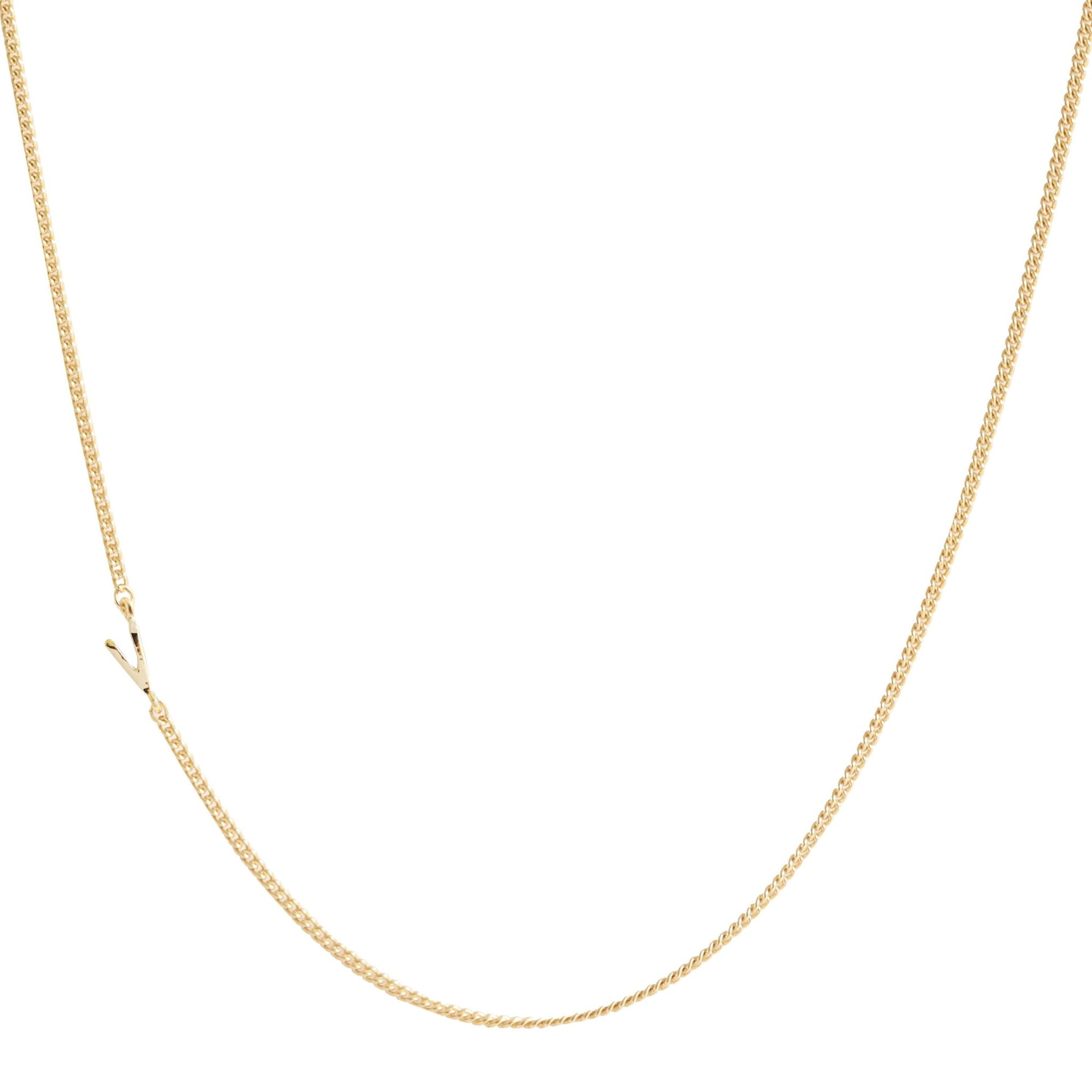 NOTABLE OFFSET INITIAL NECKLACE - V - GOLD - SO PRETTY CARA COTTER
