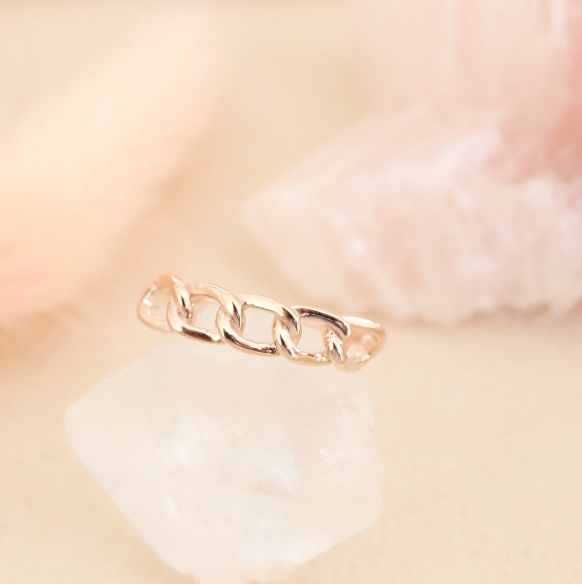 POISE CABLE LINK RING - ROSE GOLD - SO PRETTY CARA COTTER