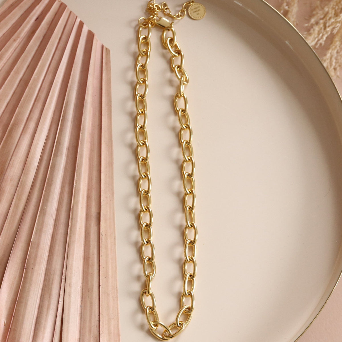 POISE HEAVY OVAL LINK NECKLACE - GOLD 15-18” - SO PRETTY CARA COTTER