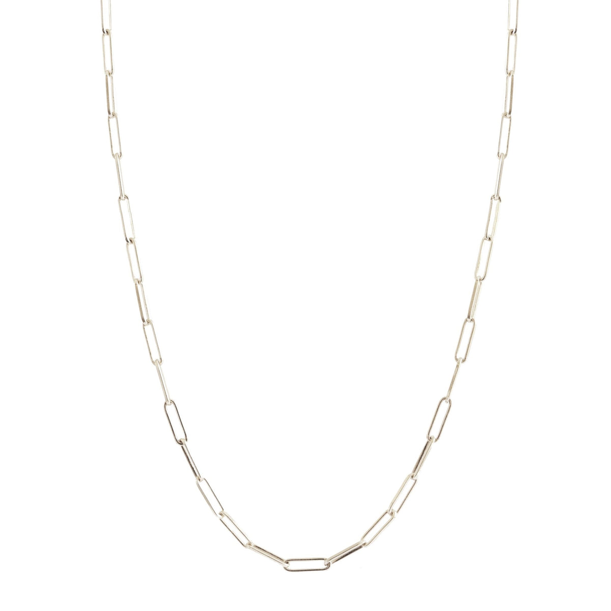 POISE MIDI OVAL LINK NECKLACE - SILVER 24&quot; - SO PRETTY CARA COTTER