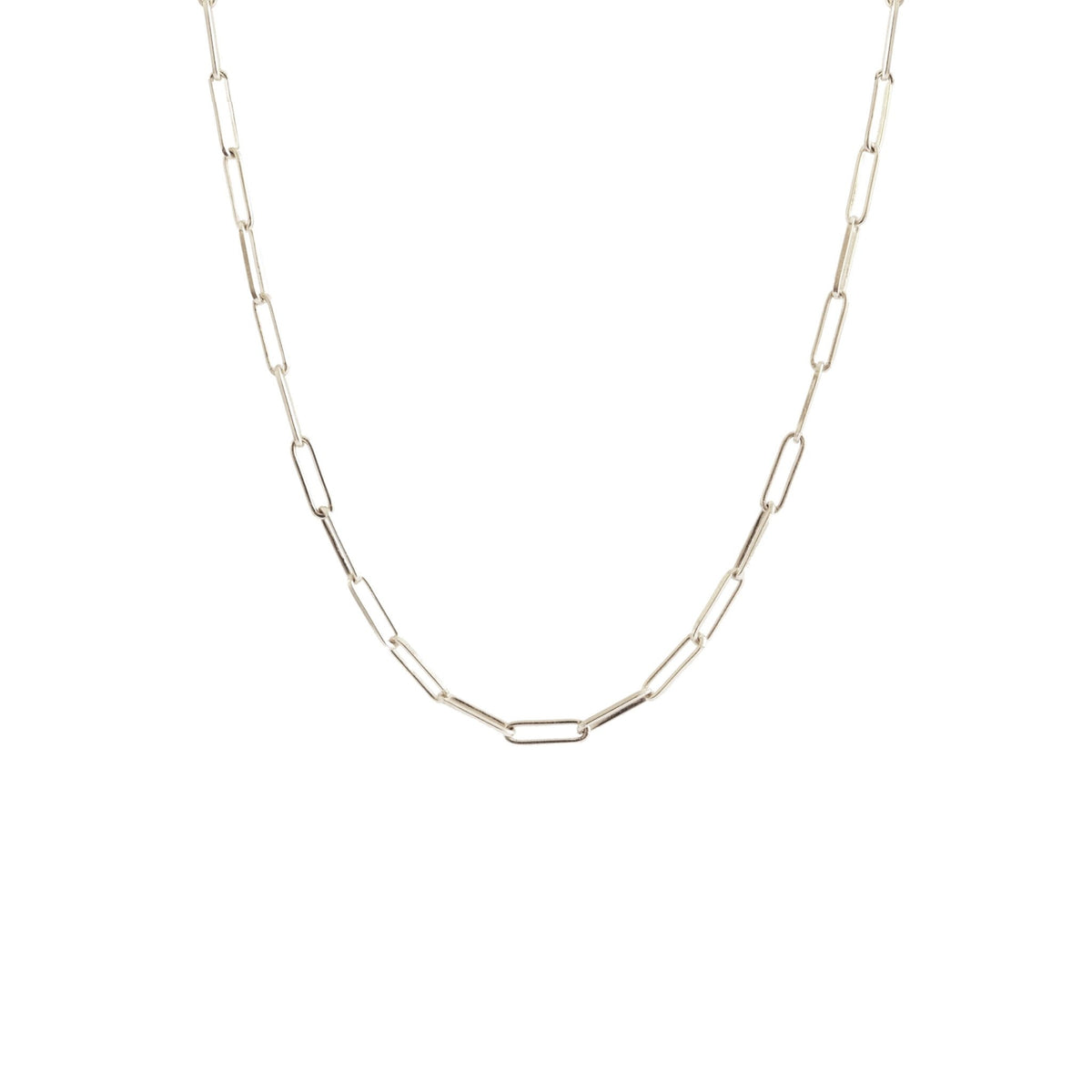 POISE SHORT OVAL LINK NECKLACE - SILVER 17&quot; - SO PRETTY CARA COTTER