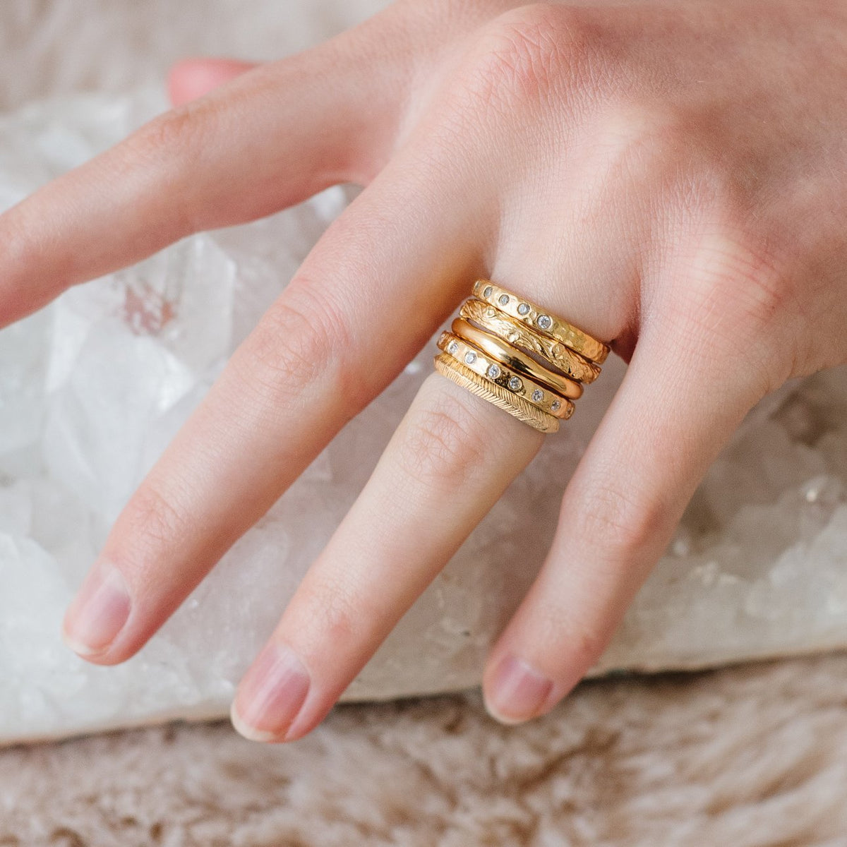 POISE STACKING RING &amp; PENDANT GOLD - SO PRETTY CARA COTTER