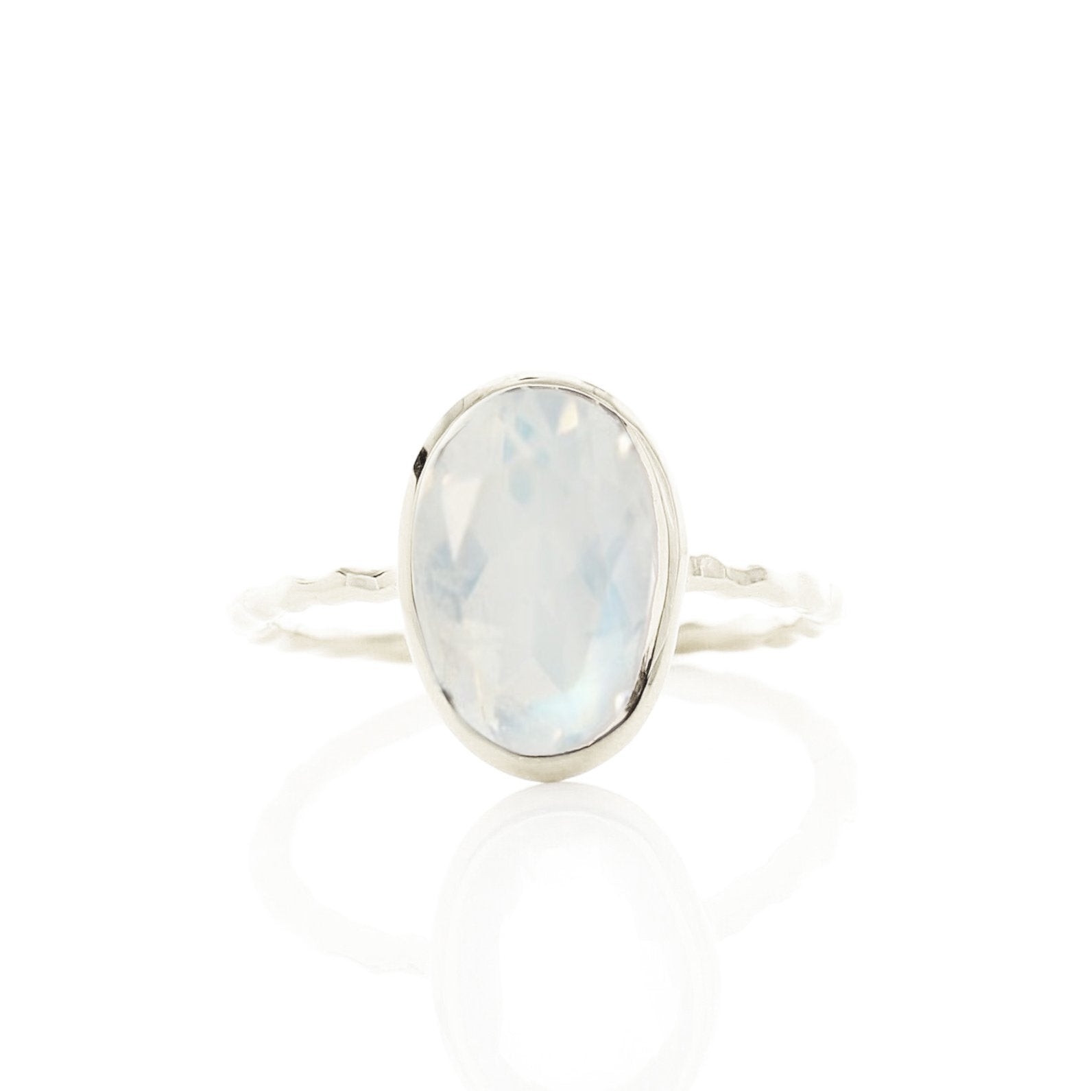 PROTECT OVAL RING - RAINBOW MOONSTONE & SILVER - SO PRETTY CARA COTTER