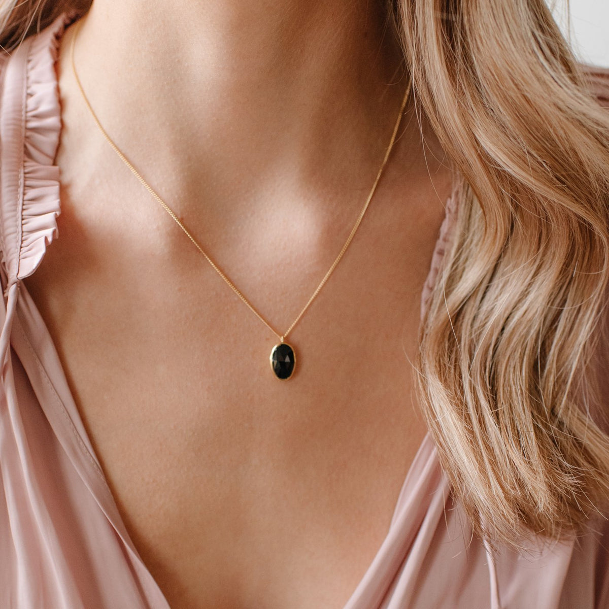 PROTECT PENDANT NECKLACE - BLACK ONYX &amp; GOLD - SO PRETTY CARA COTTER