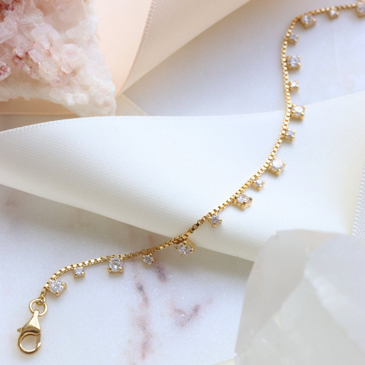 SCATTERED LOVE BRACELET - CUBIC ZIRCONIA &amp; GOLD - SO PRETTY CARA COTTER