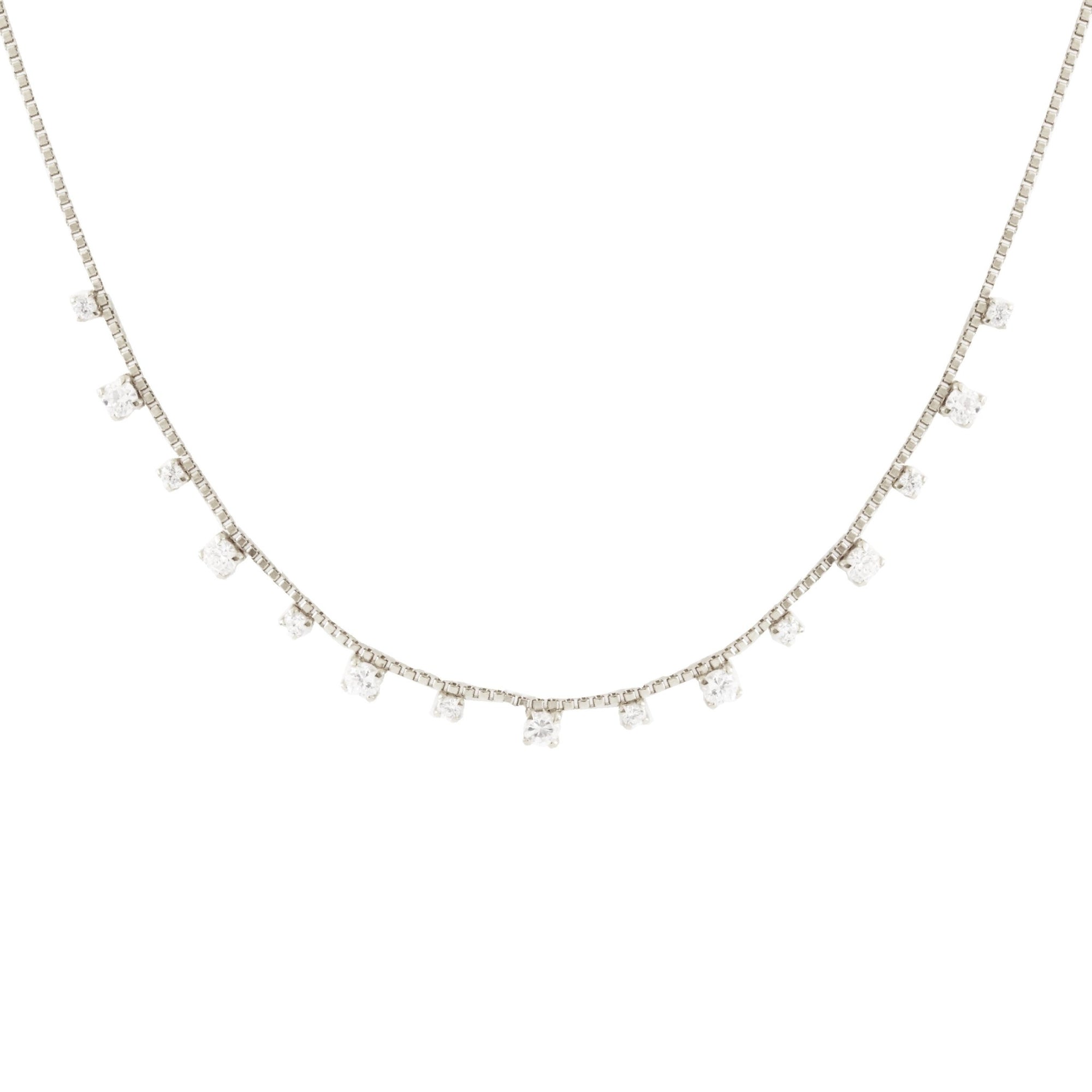 SCATTERED LOVE COLLAR NECKLACE - CUBIC ZIRCONIA & SILVER - SO PRETTY CARA COTTER