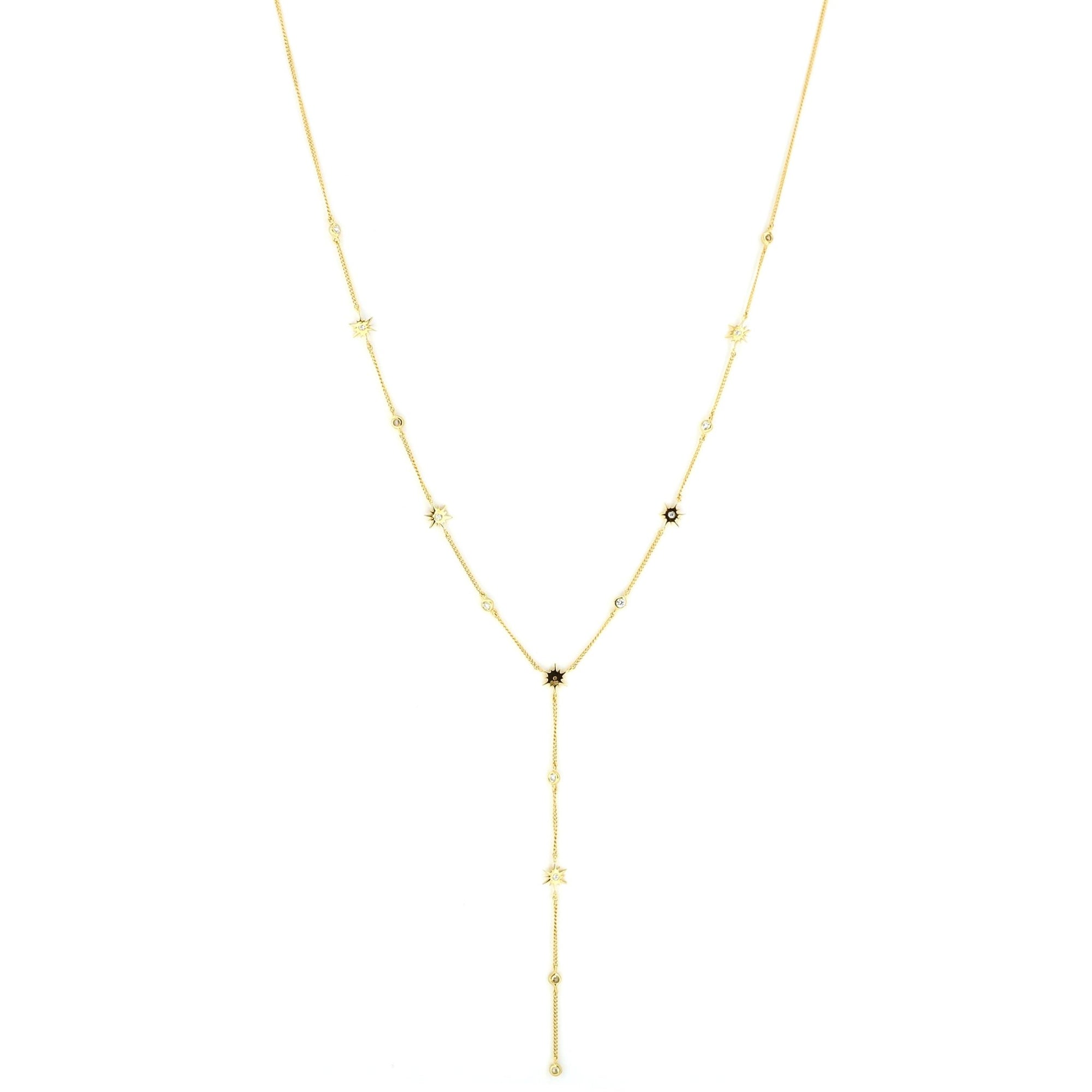 TINY BELIEVE Y NECKLACE - CUBIC ZIRCONIA & GOLD - SO PRETTY CARA COTTER