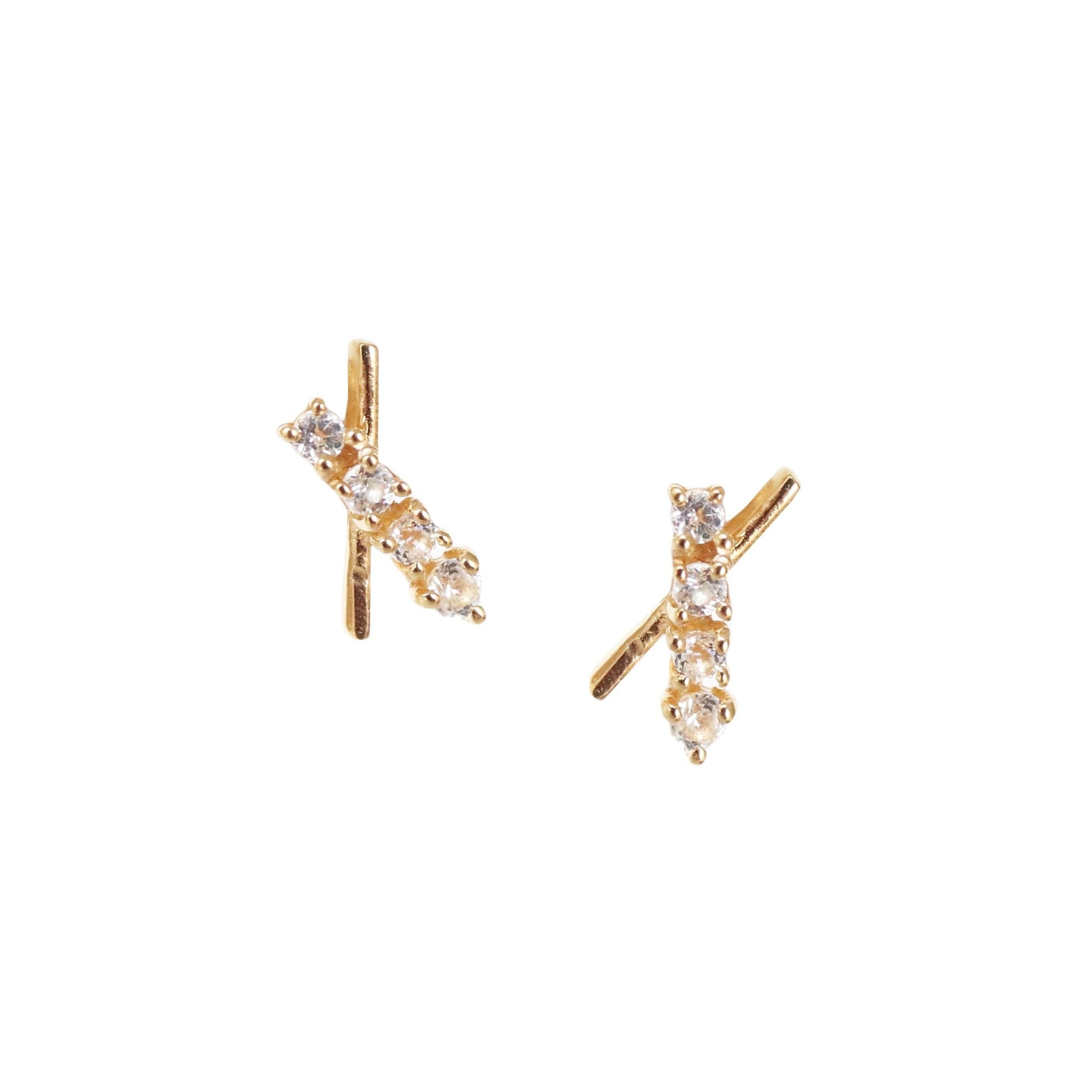 TINY DREAM STARDUST STUDS - CUBIC ZIRCONIA & GOLD - SO PRETTY CARA COTTER