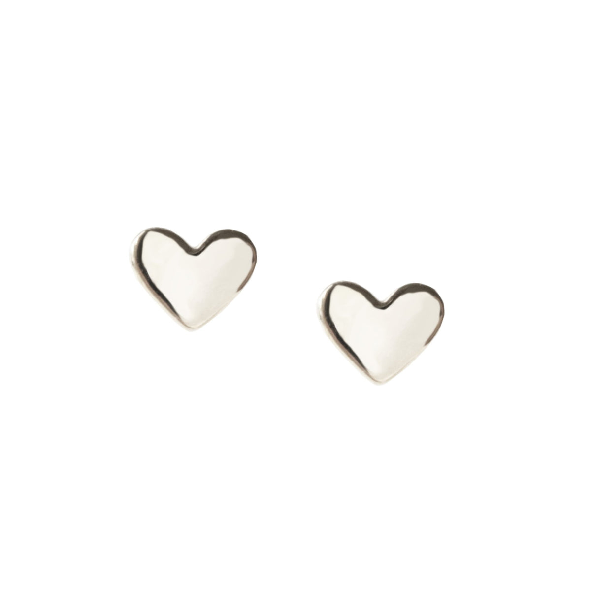 TINY POISE HEART STUDS - SILVER - SO PRETTY CARA COTTER