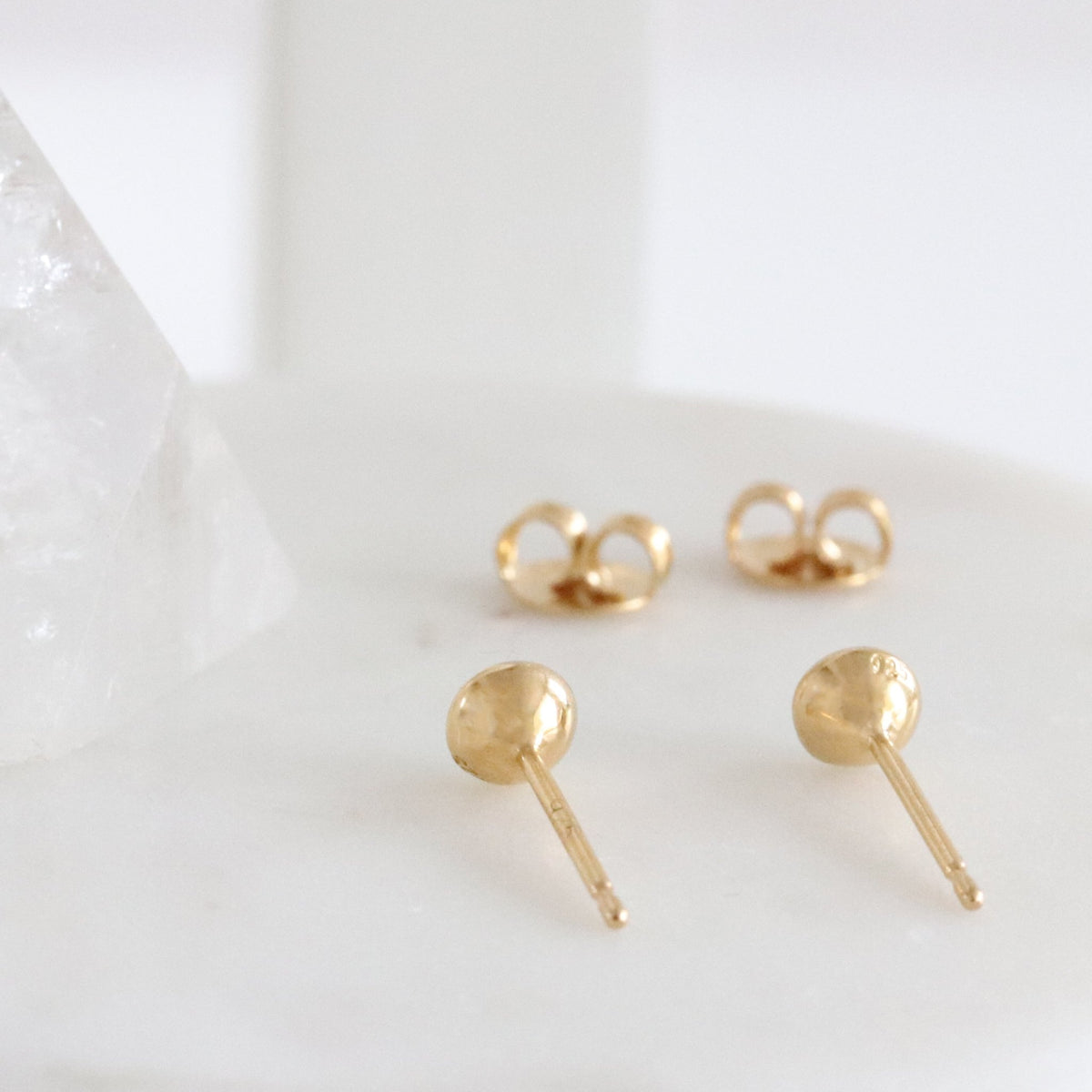 TINY PROTECT STUD EARRINGS - CHRYSOPRASE &amp; GOLD - SO PRETTY CARA COTTER