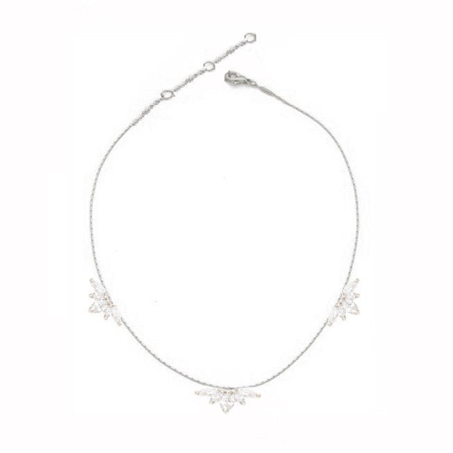 Tri Crystal Short Necklace - blu's exclusive - SO PRETTY CARA COTTER