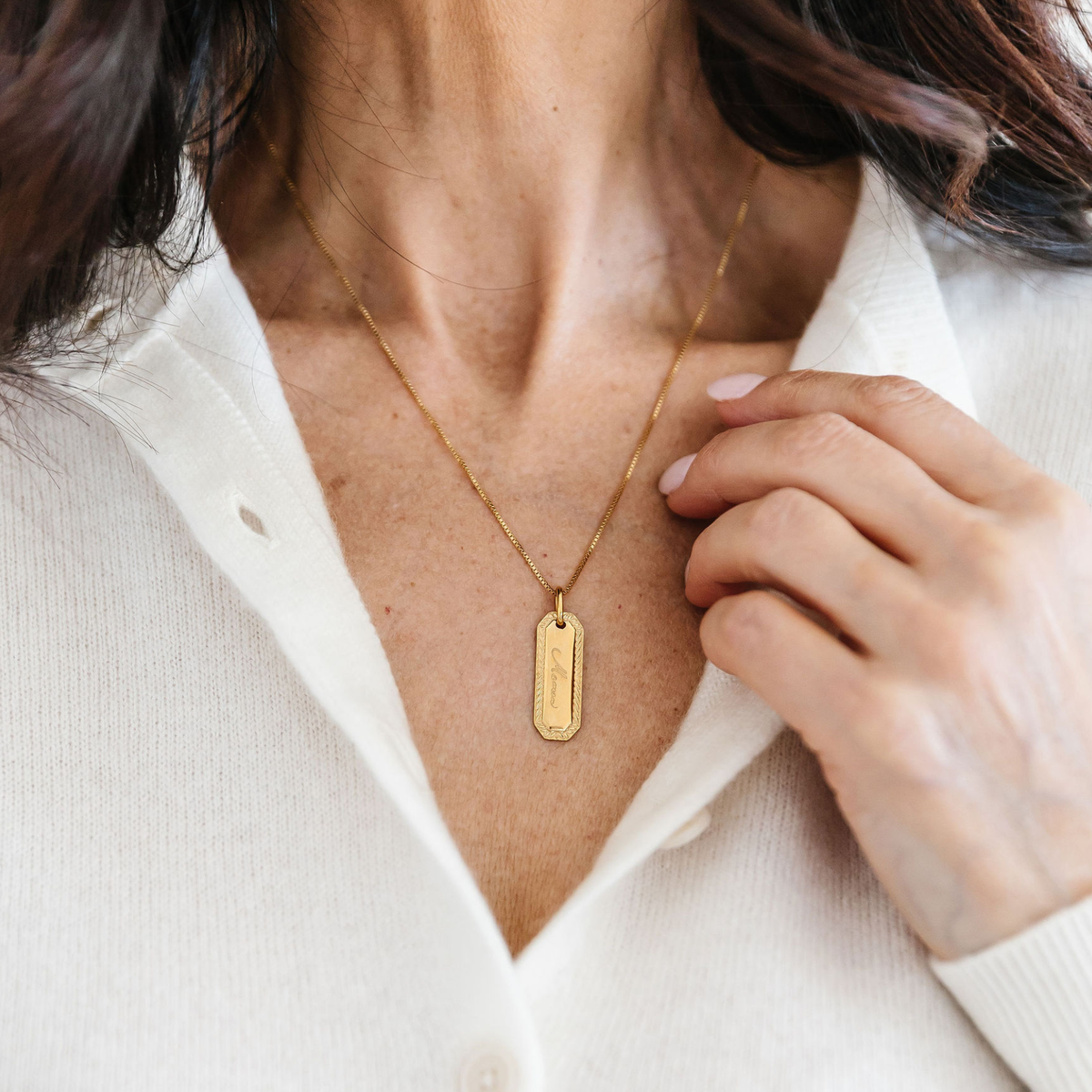 Fraiche Blank Engravable Pendant Necklace