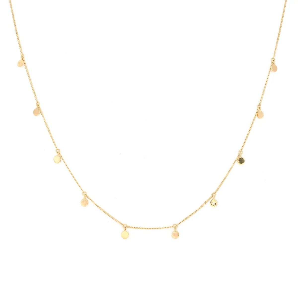 14K SOLID GOLD - DAINTY POISE DISK NECKLACE - SO PRETTY CARA COTTER