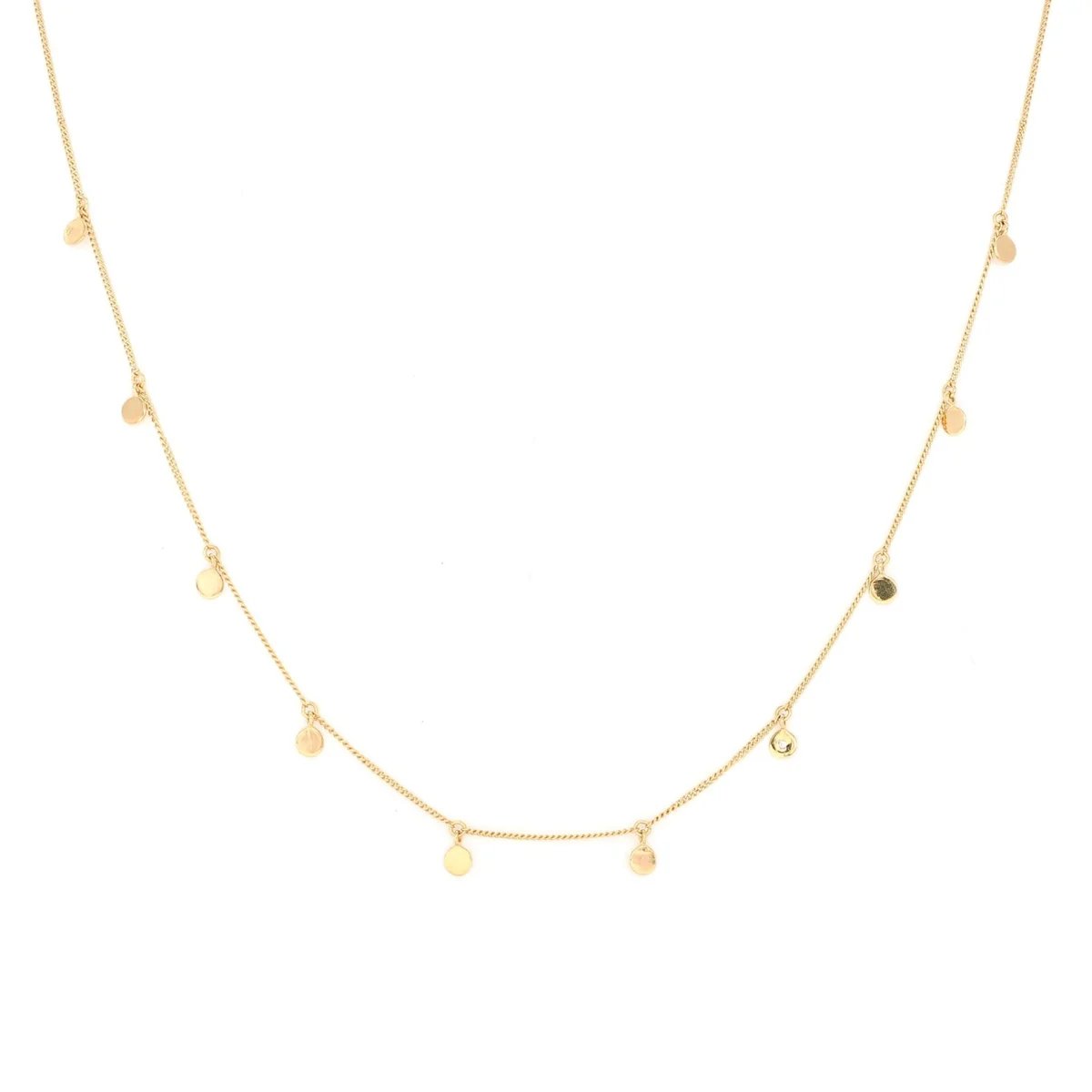 14K SOLID GOLD - DAINTY POISE DISK NECKLACE - SO PRETTY CARA COTTER